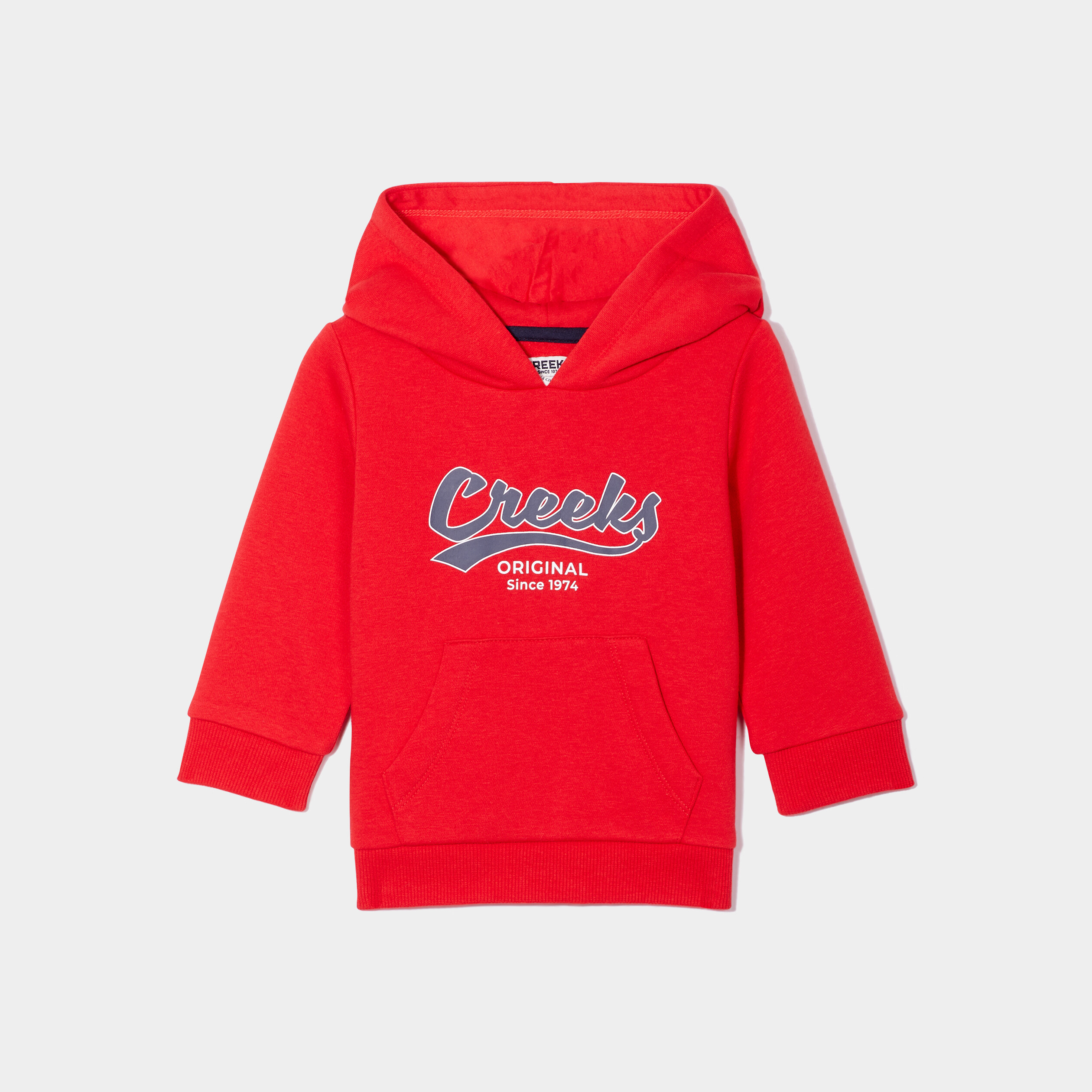 Sweat à capuche hoodie Creeks rouge fluo bébé garçon