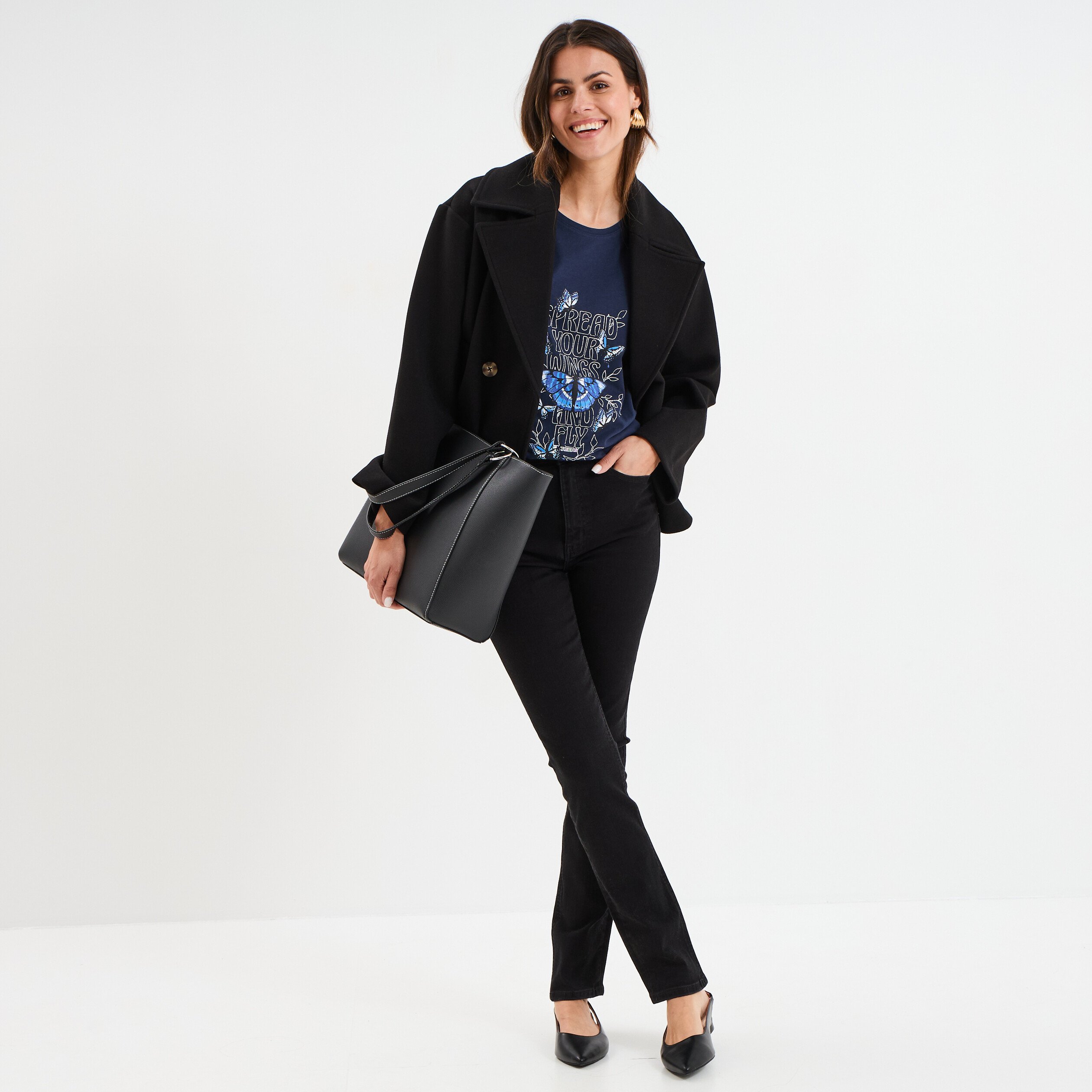 jeans slim taille haute denim noir femme Jeans slim taille haute denim noir femme