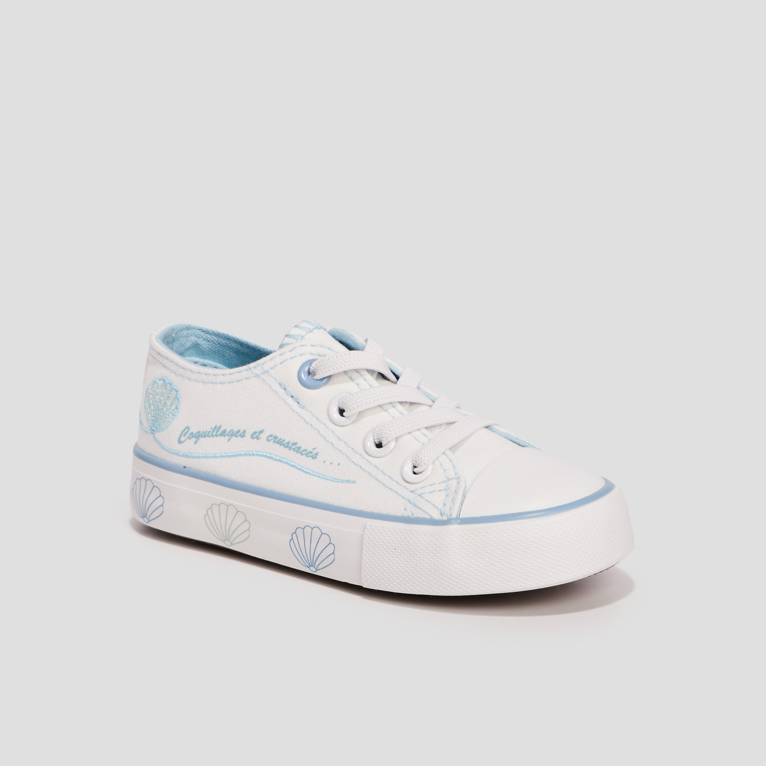 tennis en toile a lacets blanc fille Tennis en toile à lacets blanc fille