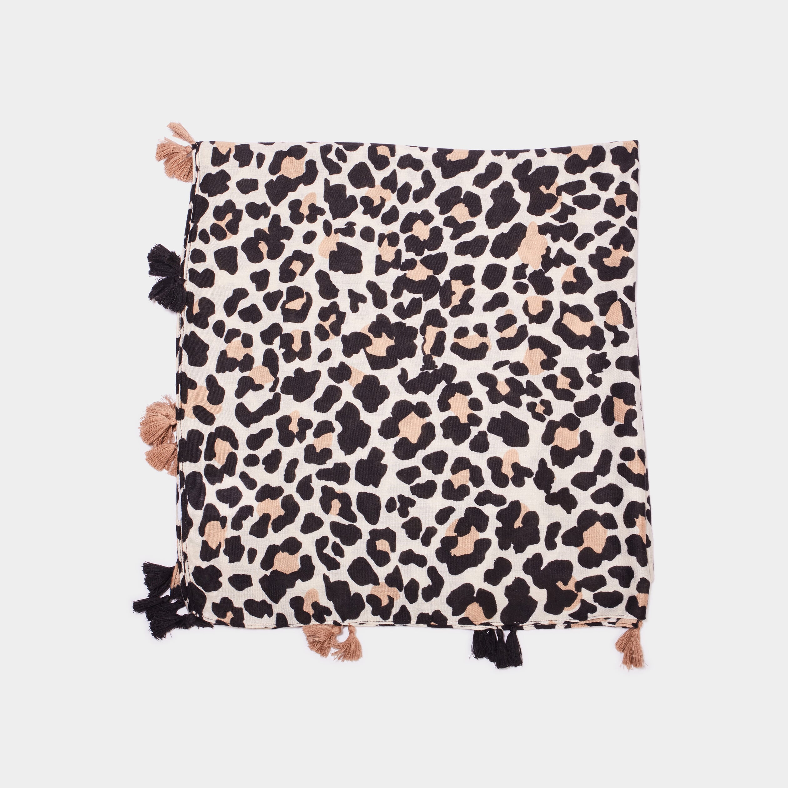Foulard motif panth&egrave;re sable femme