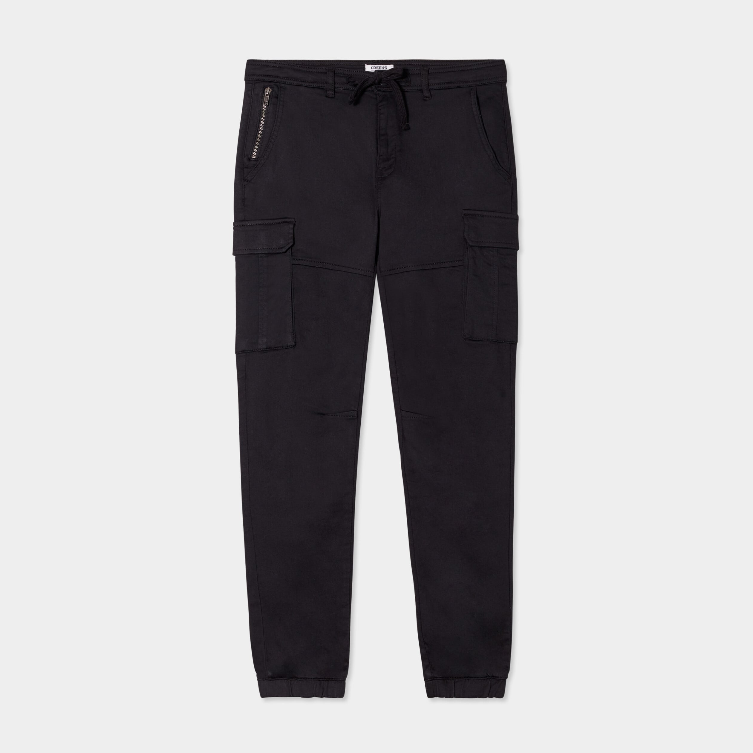 Pantalon cargo slim stretch noir homme
