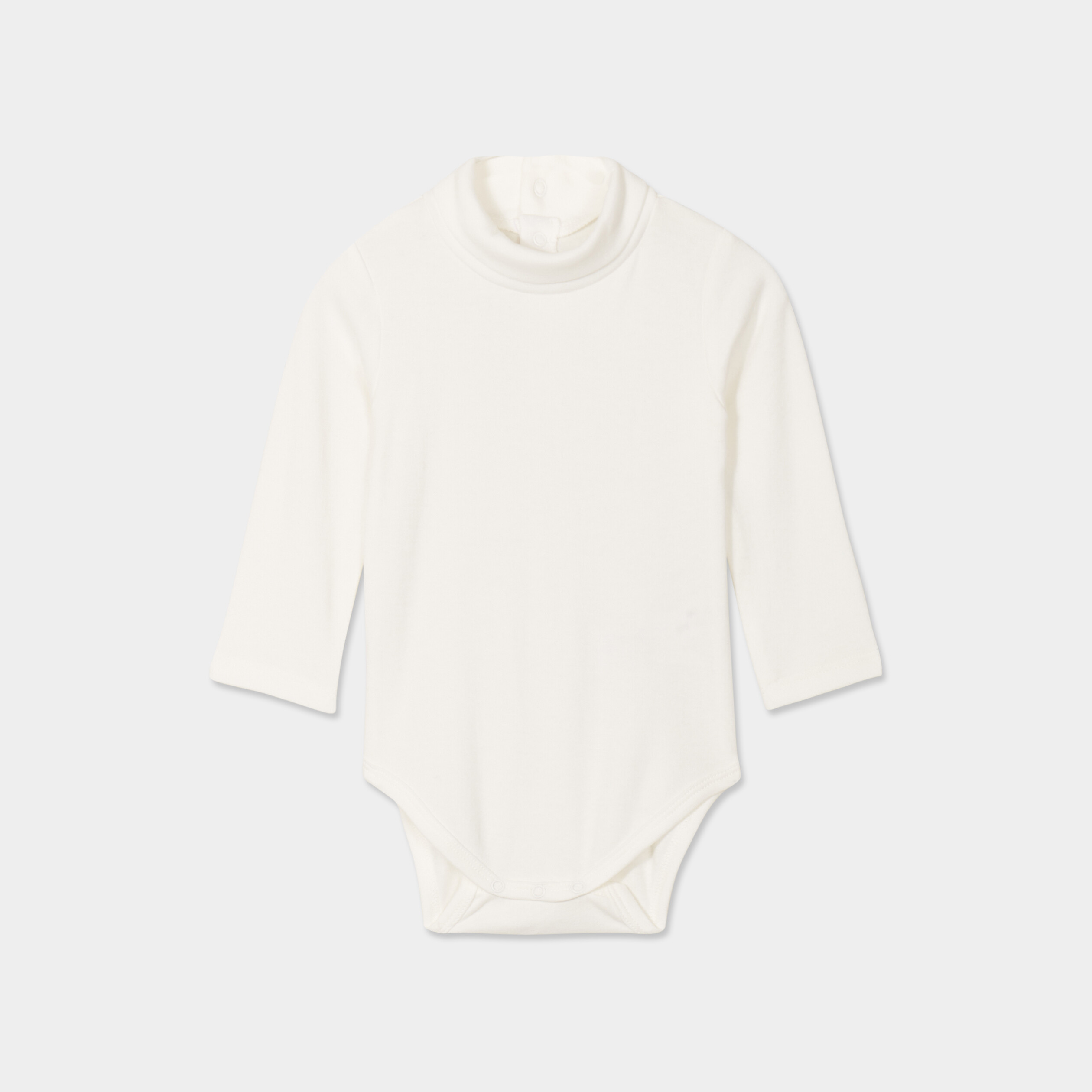 Body col roul&eacute; manches longues coton blanc b&eacute;b&eacute; gar&ccedil;on