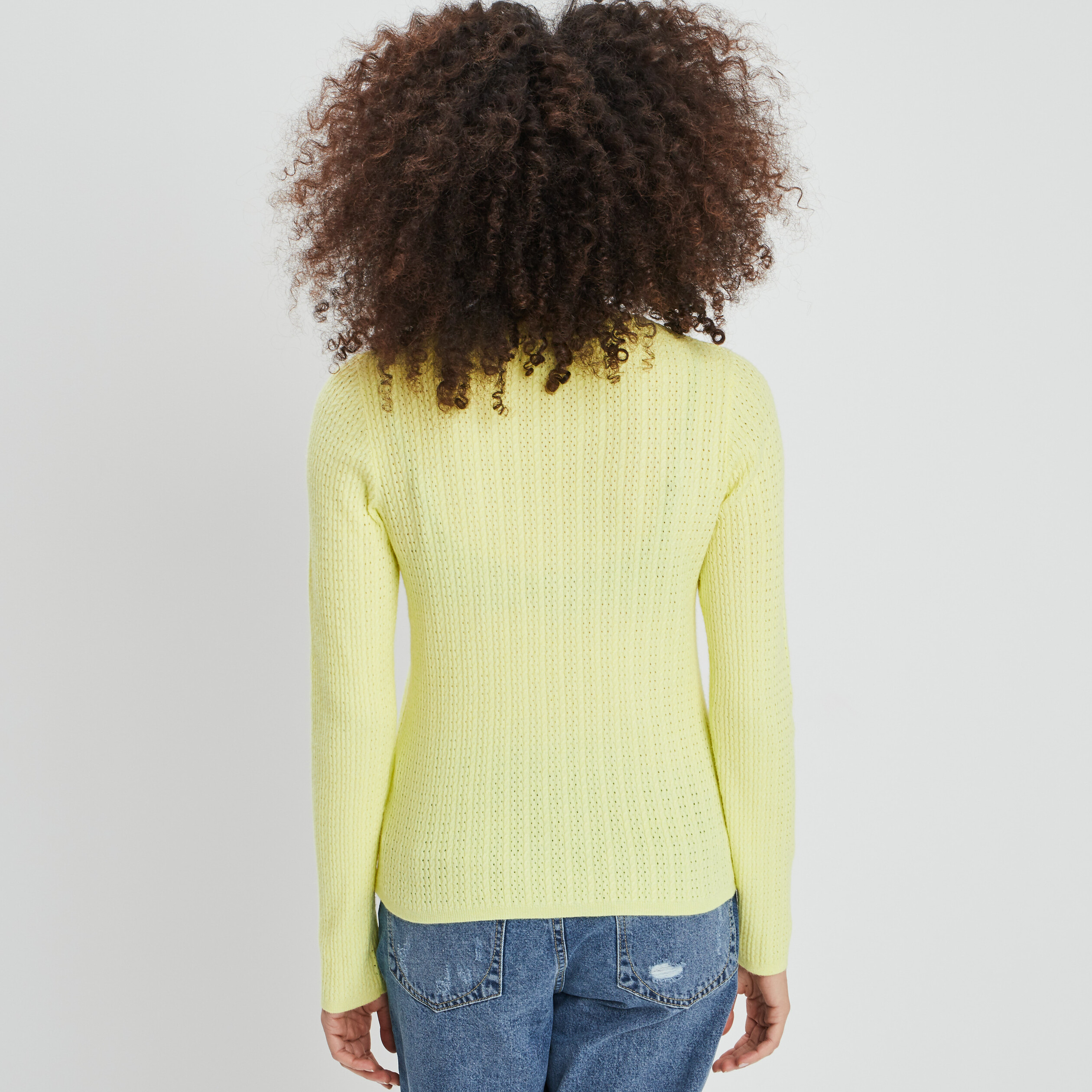 pull manches longues liberto jaune clair femme Pull manches longues Liberto jaune clair femme