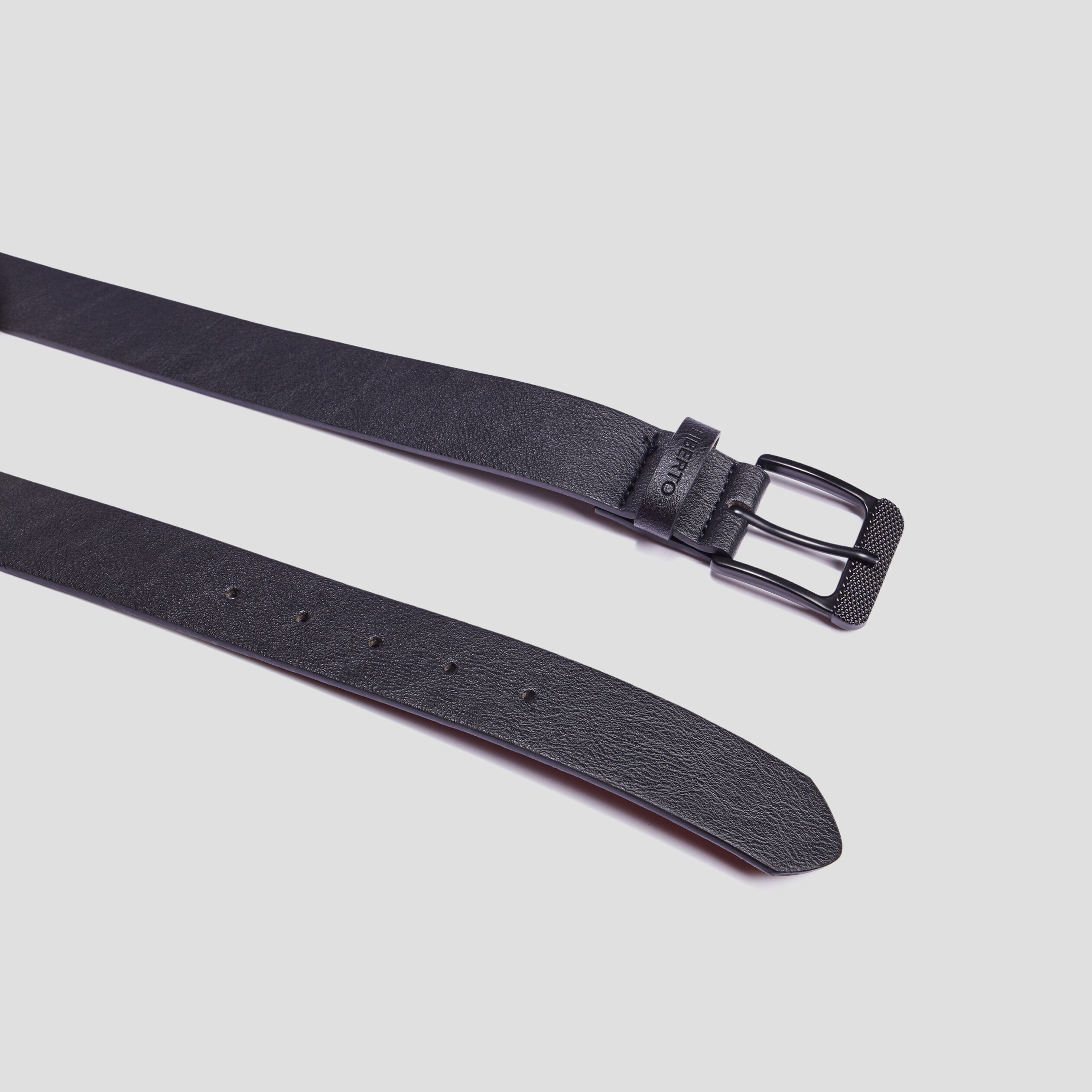 Ceinture avec boucle carr&eacute;e noir homme