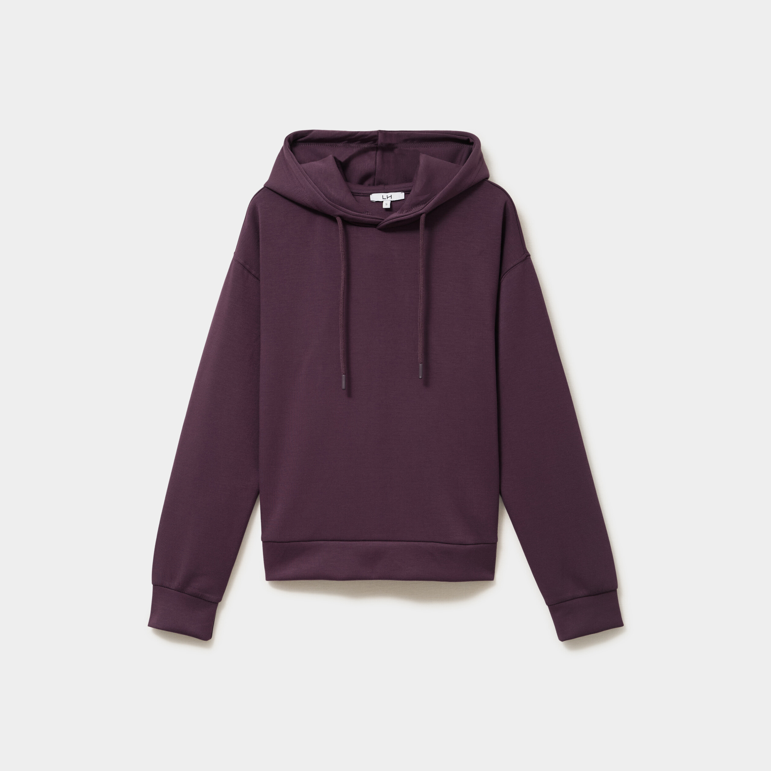 Sweat hoodie manches longues &agrave; capuche violet fonc&eacute; femme