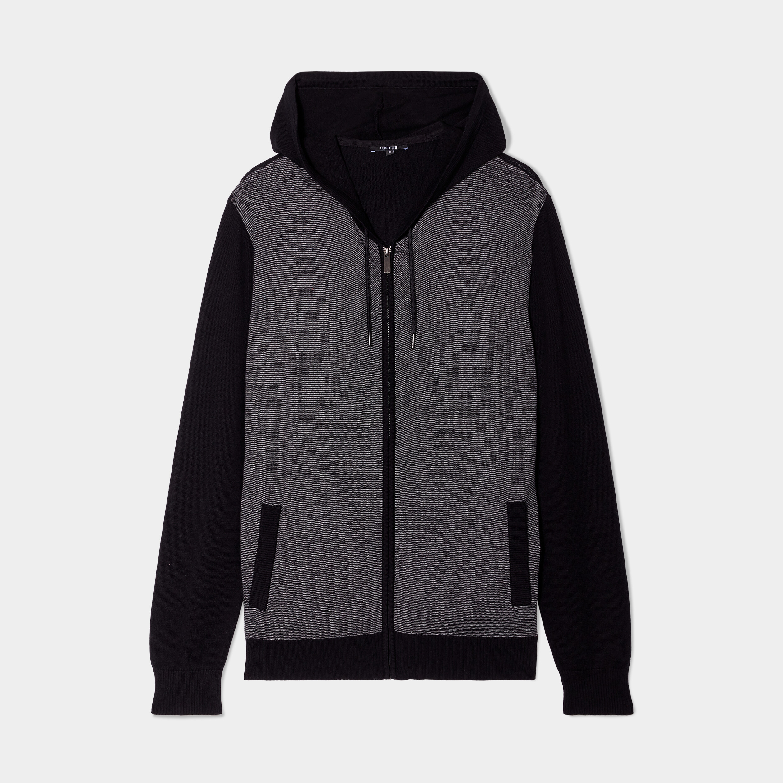 sweat zippe a capuche coton liberto noir homme Sweat zippé à capuche coton Liberto noir homme