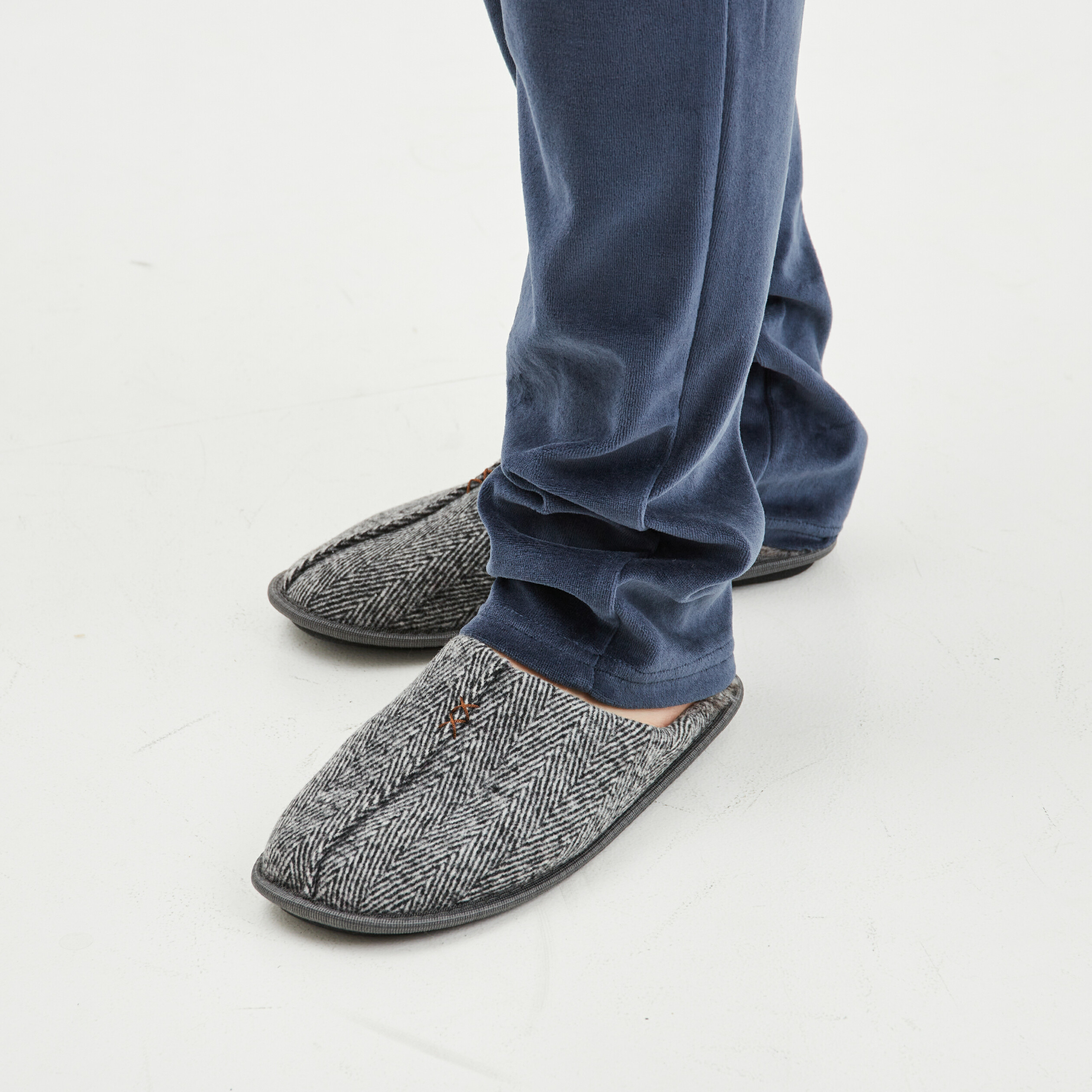 chaussons mules interieur fourre gris homme Chaussons mules intérieur fourré gris homme