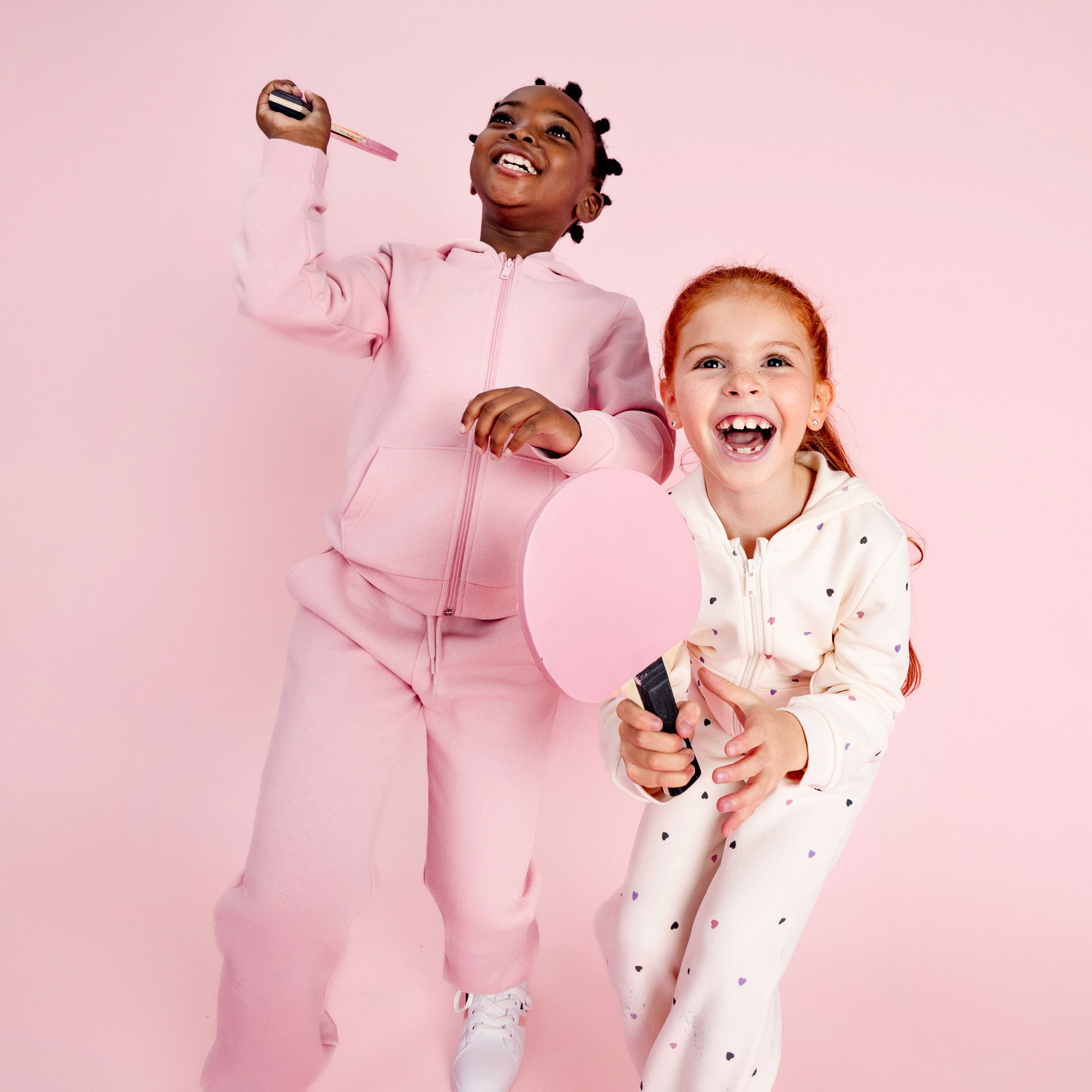 Pantalon de jogging droit rose clair fille La Halle