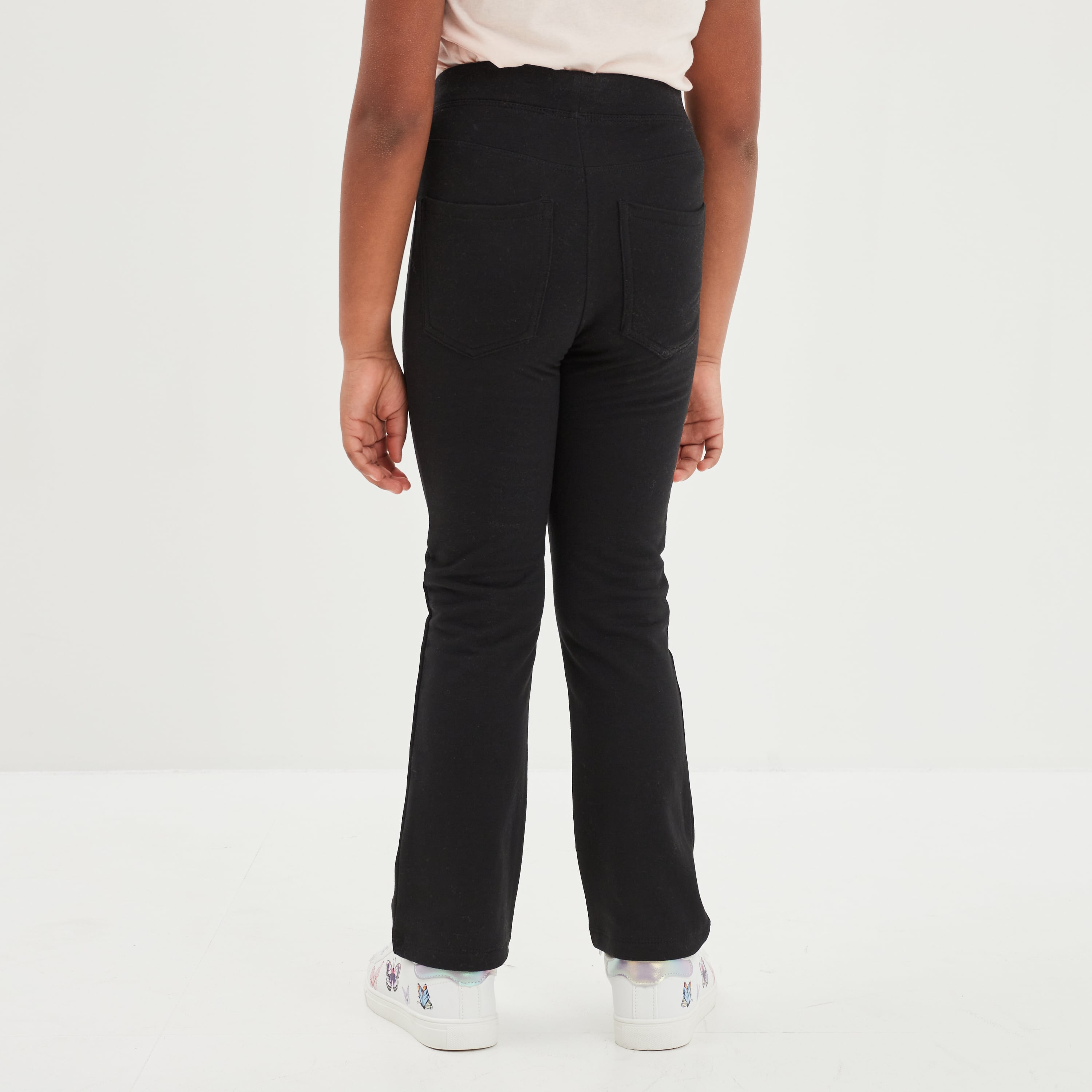 Pantalon tregging flare en molleton noir fille