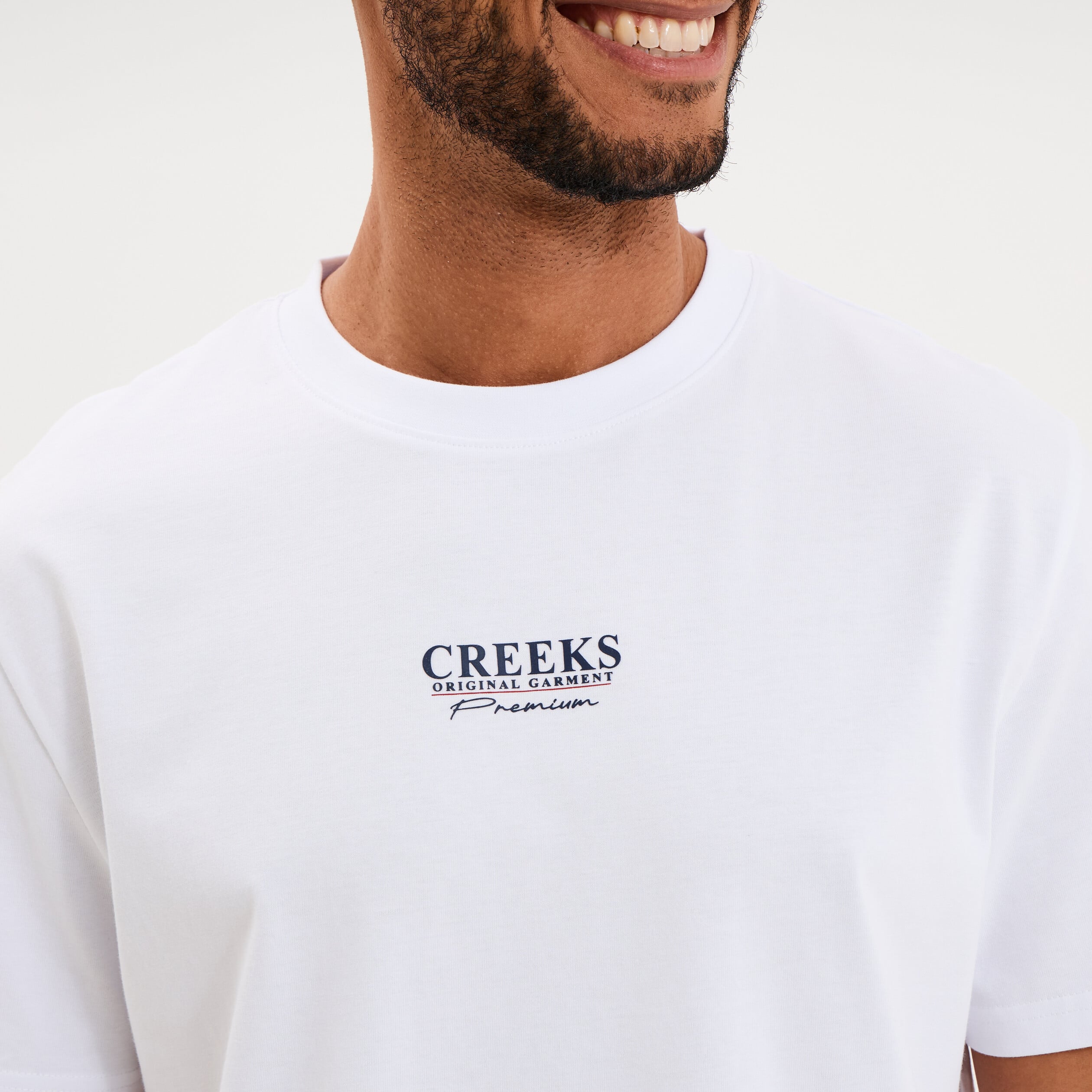 T-shirt droit manches courtes coton blanc homme