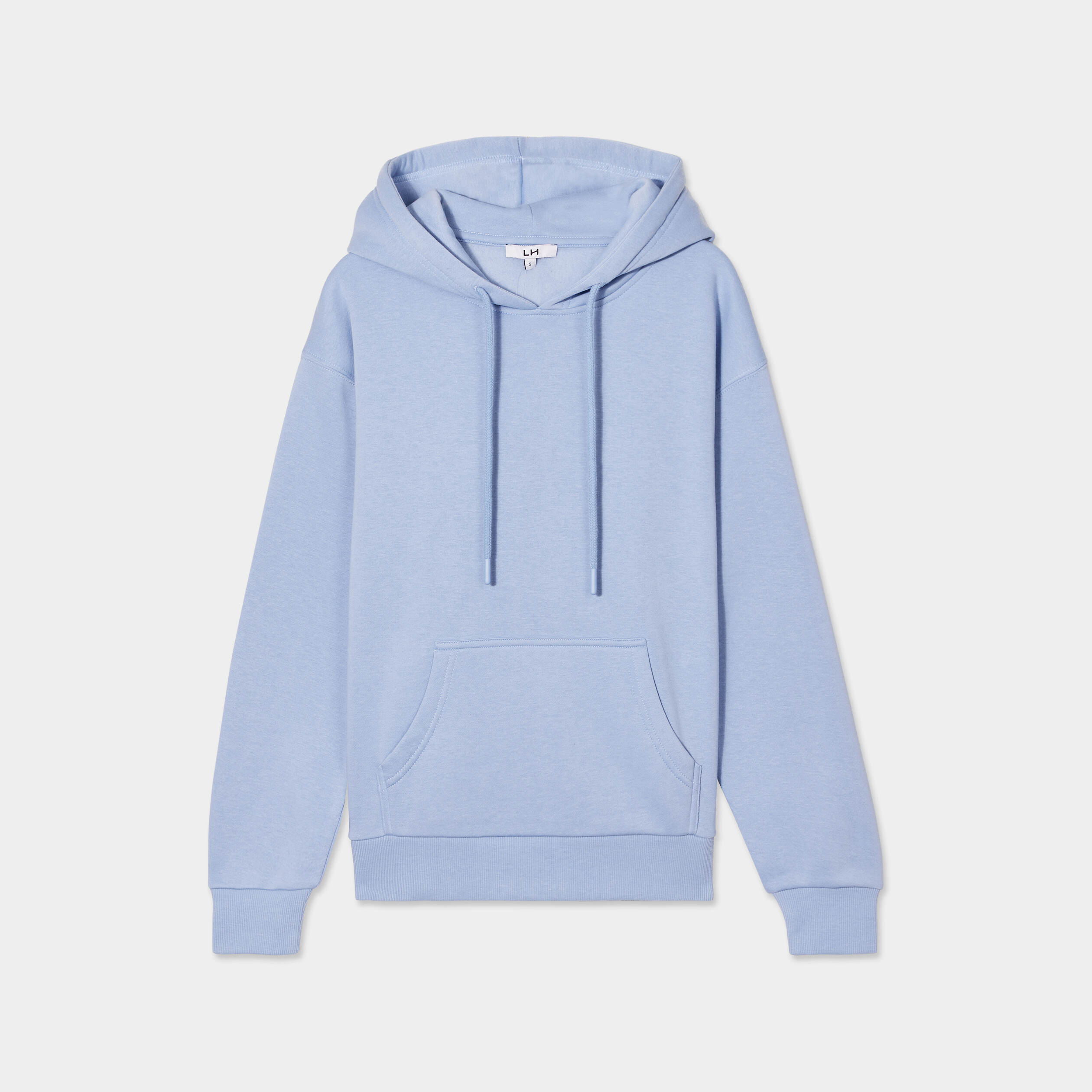 Sweat hoodie molleton à capuche bleu clair femme