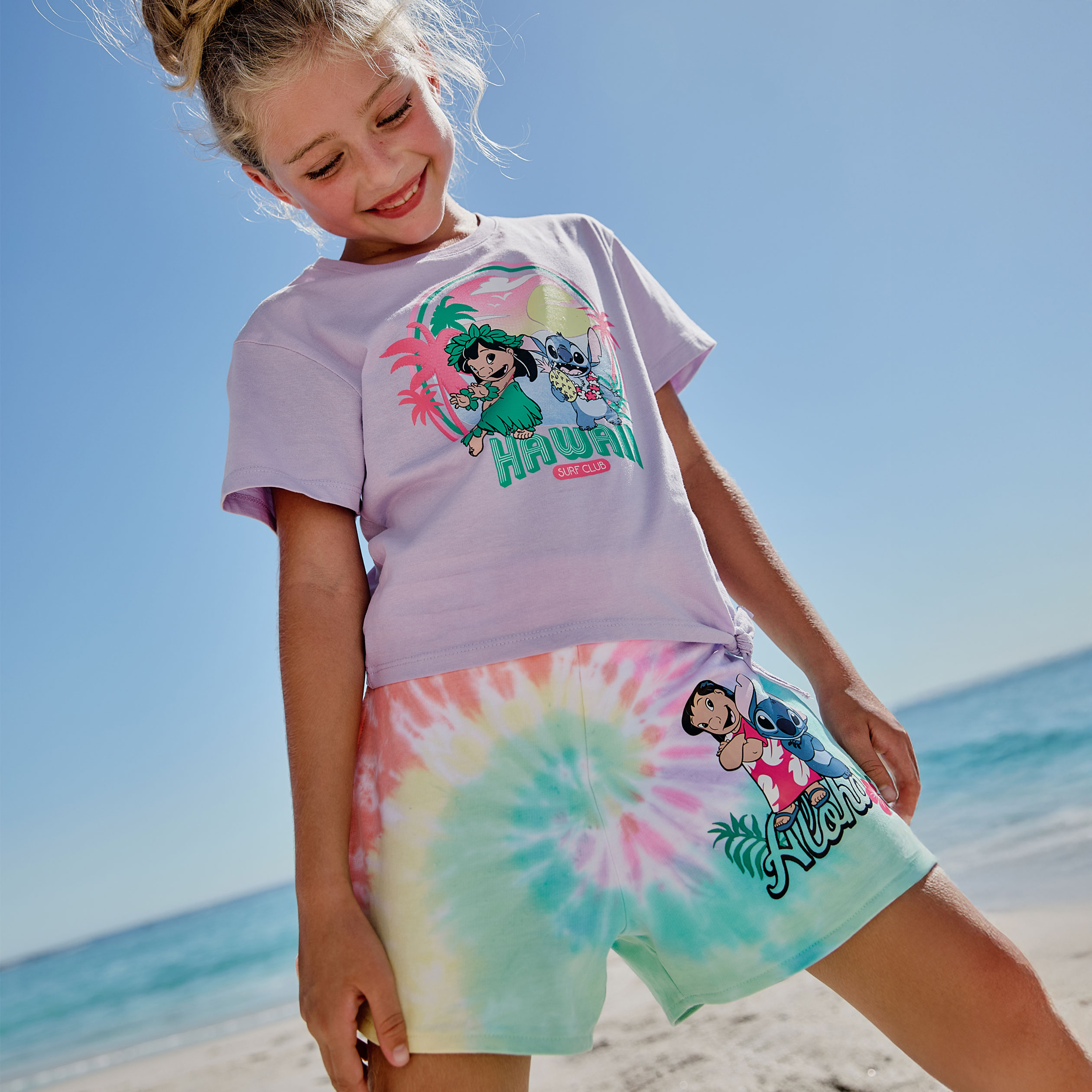 short droit coton lilo et stitch multicolore fille Short droit coton Lilo et Stitch multicolore fille