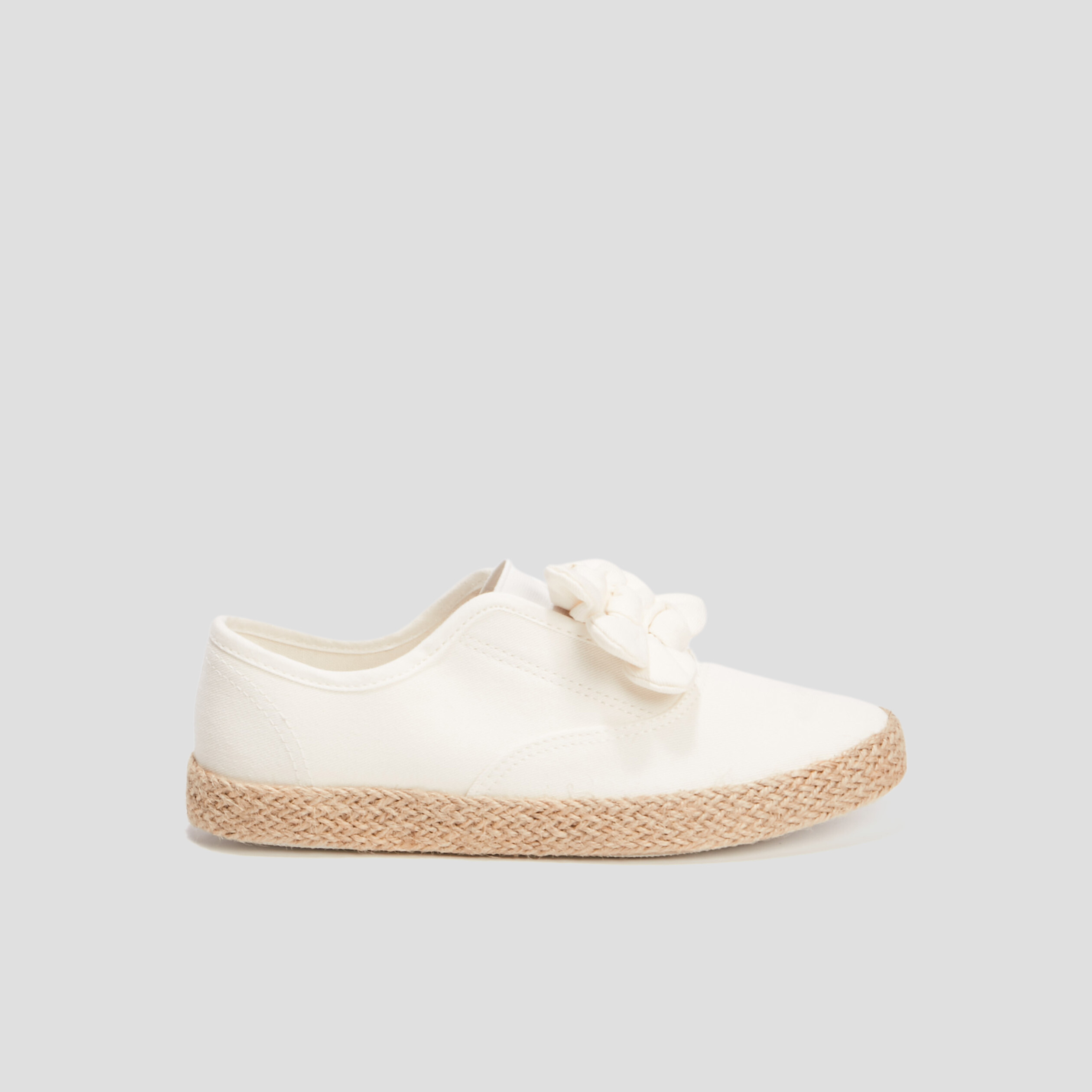 tennis en toile avec noeuds blanc femme Tennis en toile avec noeuds blanc femme