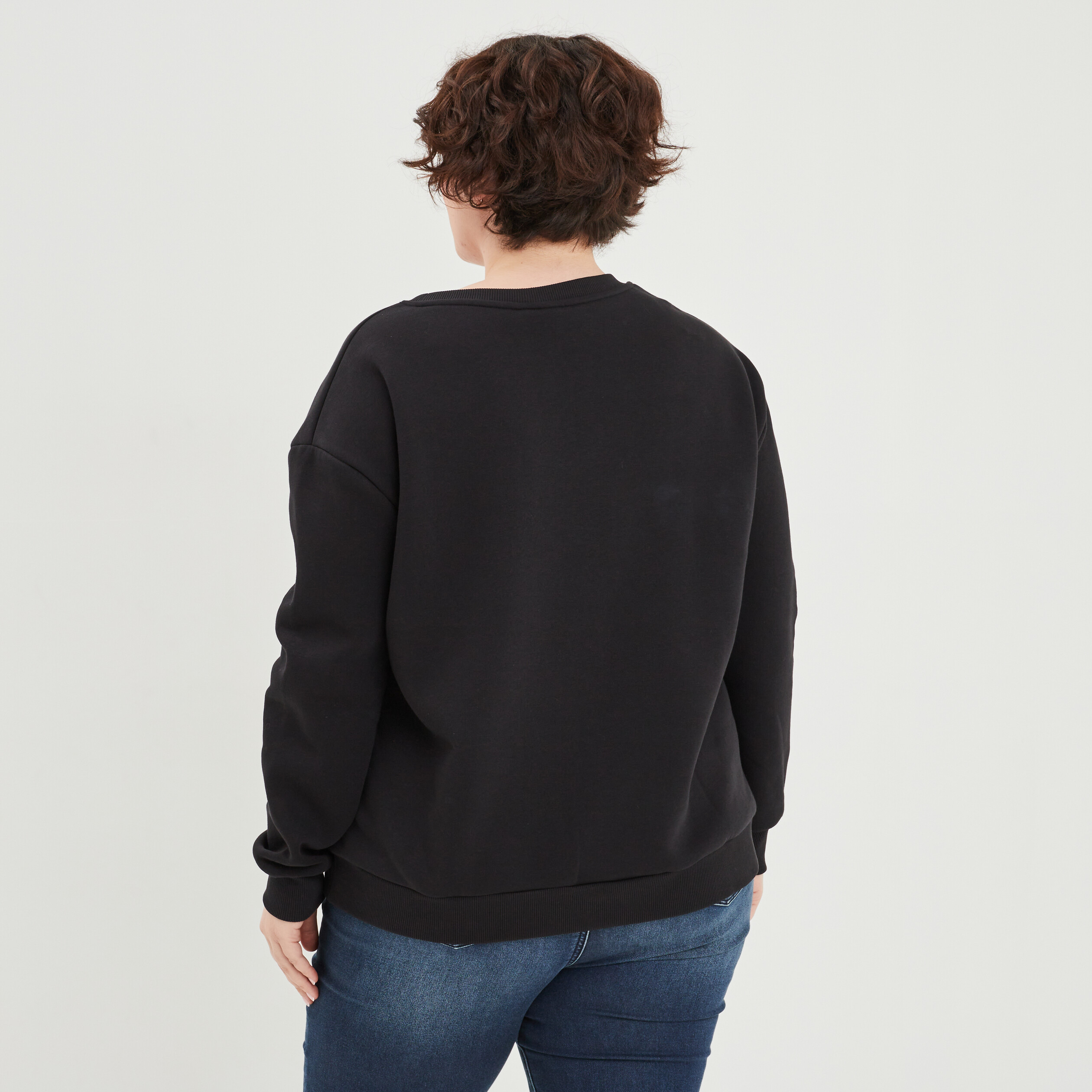 Sweat de Noel col rond Stitch noir femme grande taille