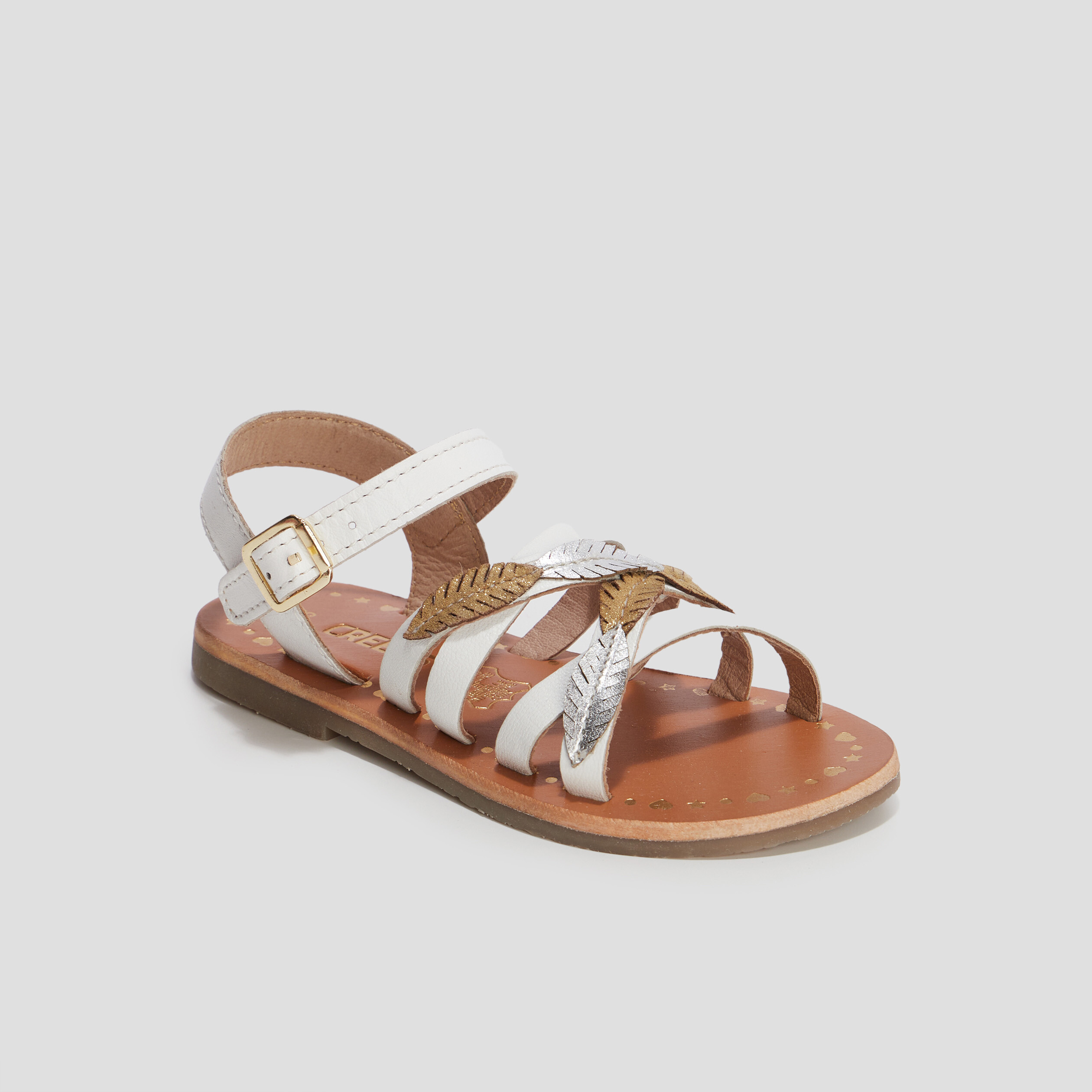 Sandales en cuir Creeks blanc fille