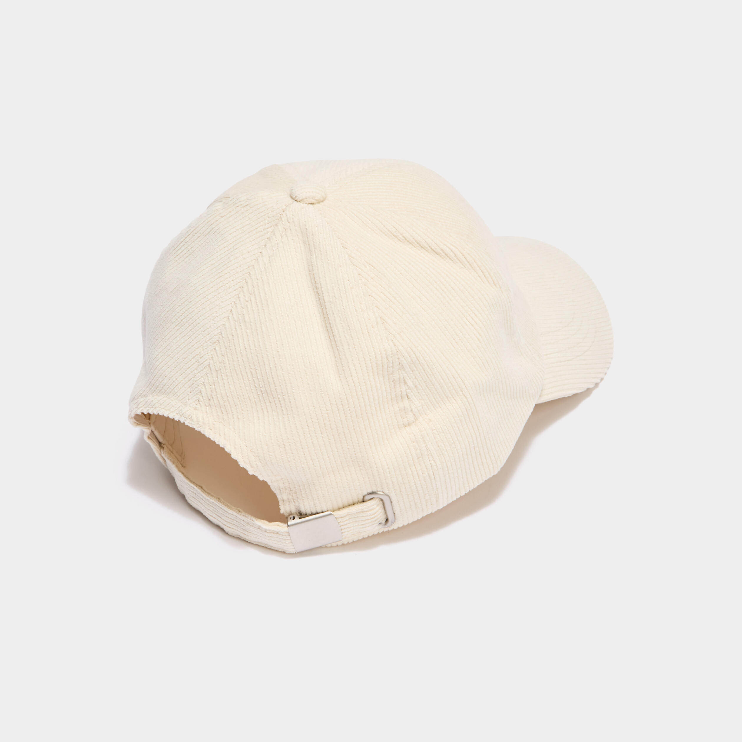 casquette bombee effet velours cotele ivoire femme Casquette bombée effet velours côtelé ivoire femme