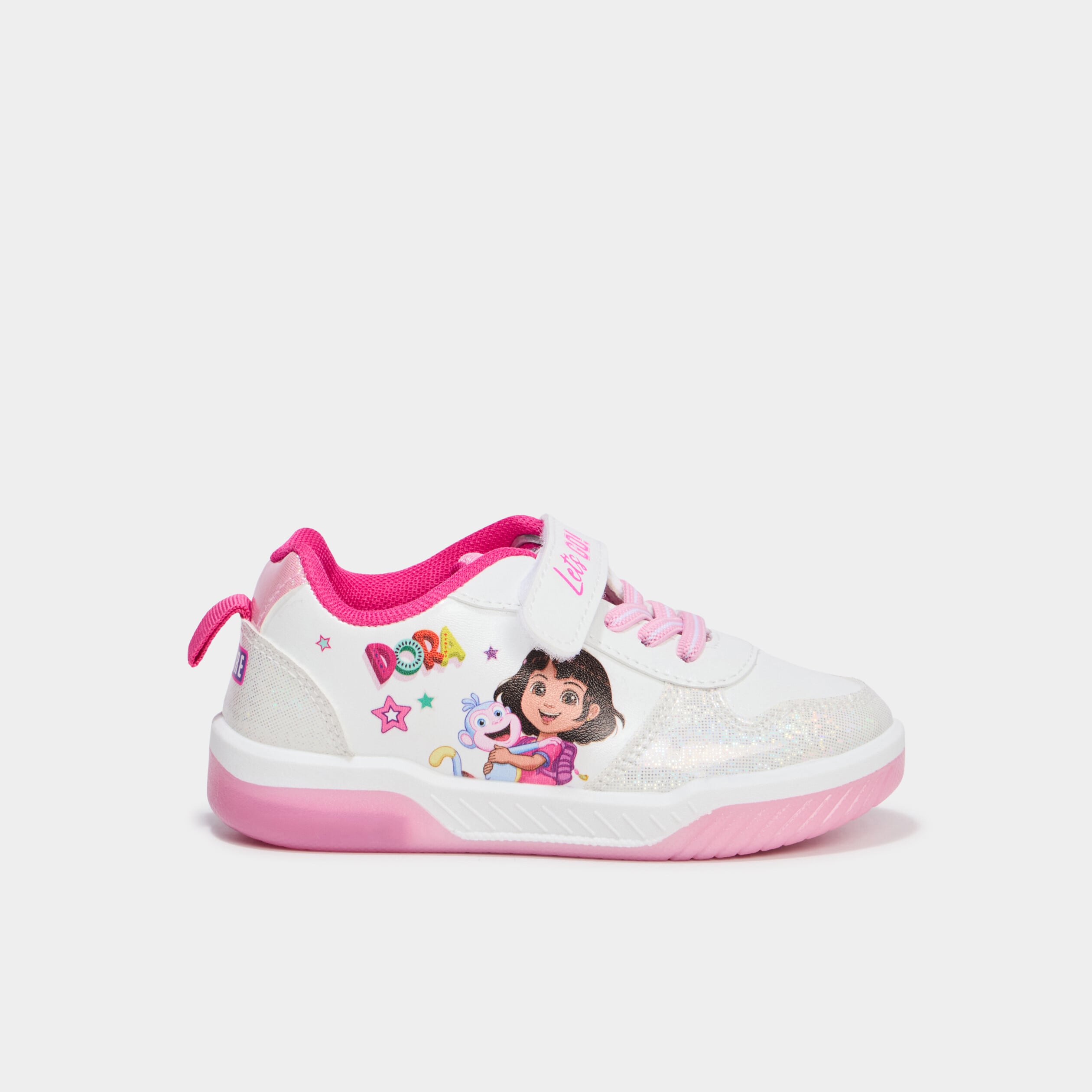 Baskets lumineuses Dora l'exploratrice blanc fille