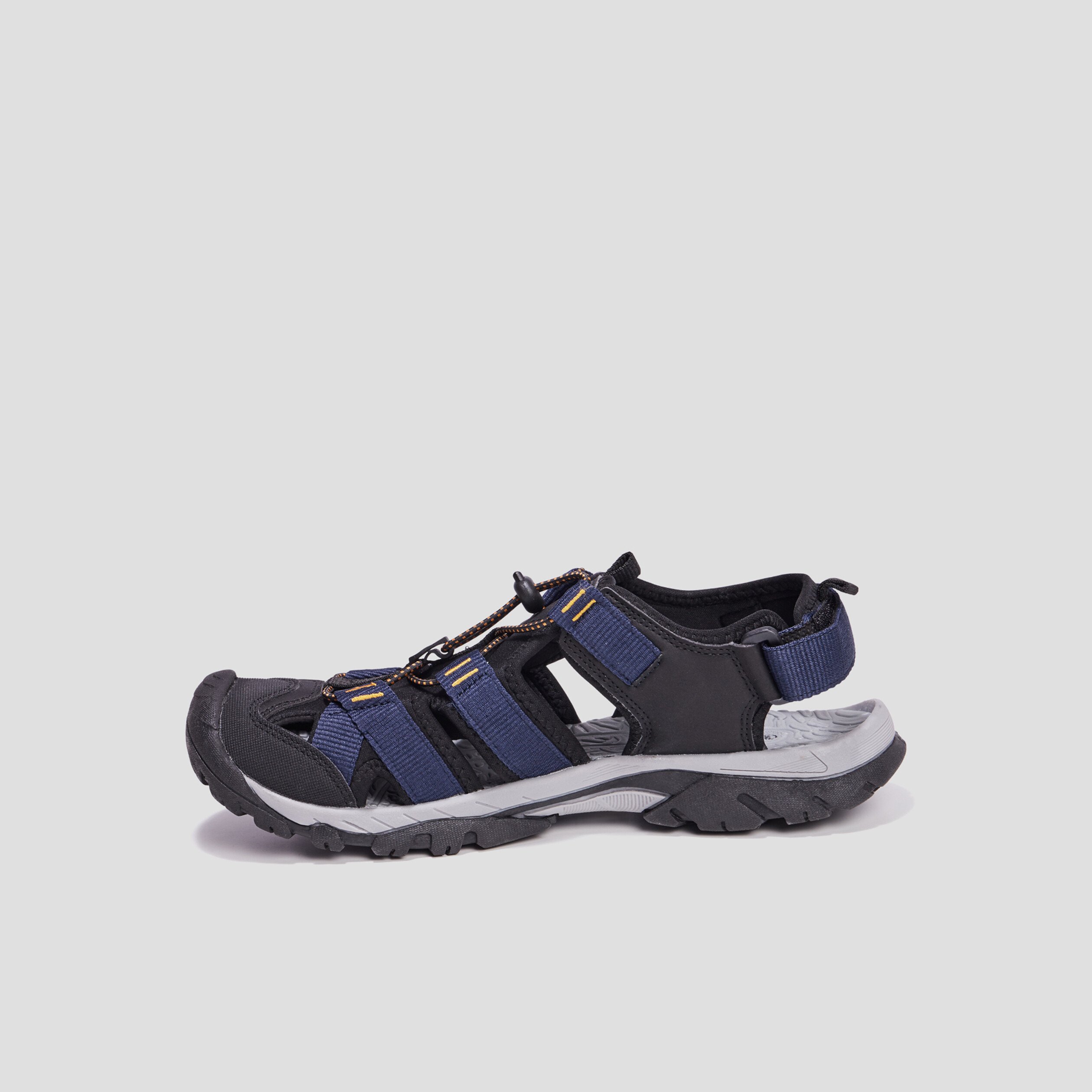 Sandales à scratch et lacets élastiqués bleu marine homme