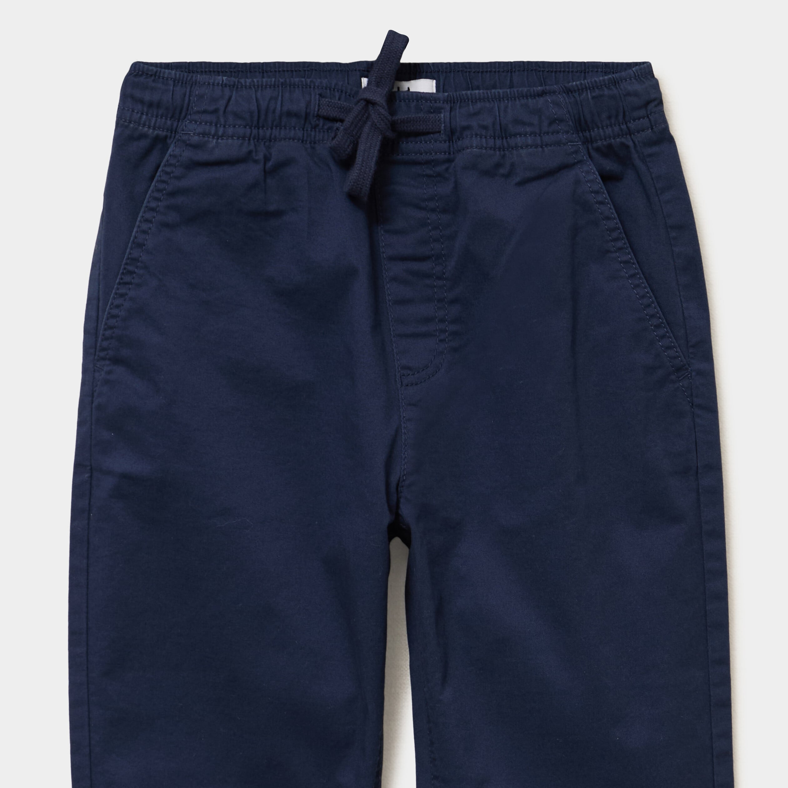Pantalon chino droit taille ajustable bleu marine gar&ccedil;on