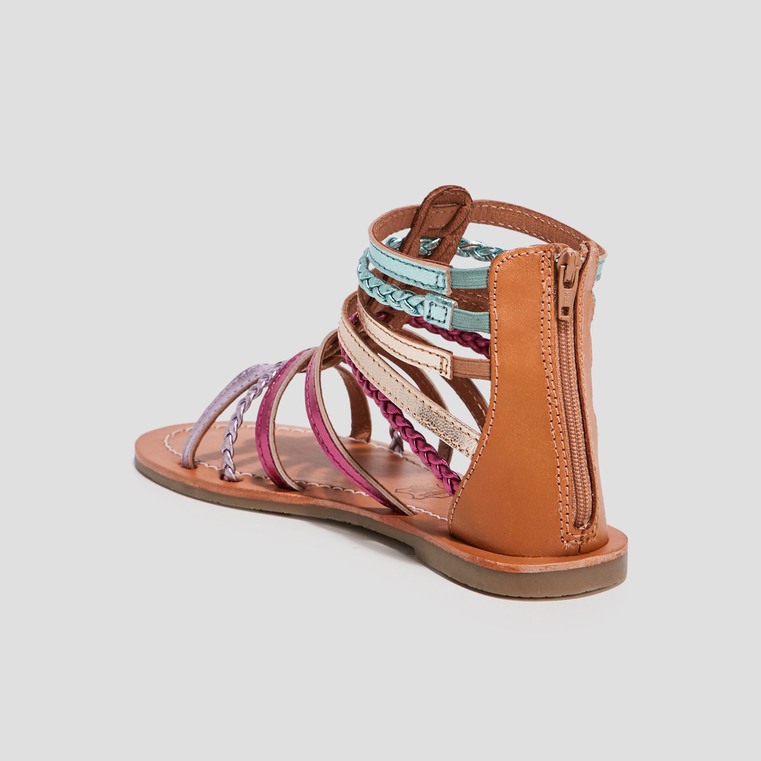 sandales spartiates en cuir multicolore fille Sandales spartiates en cuir multicolore fille