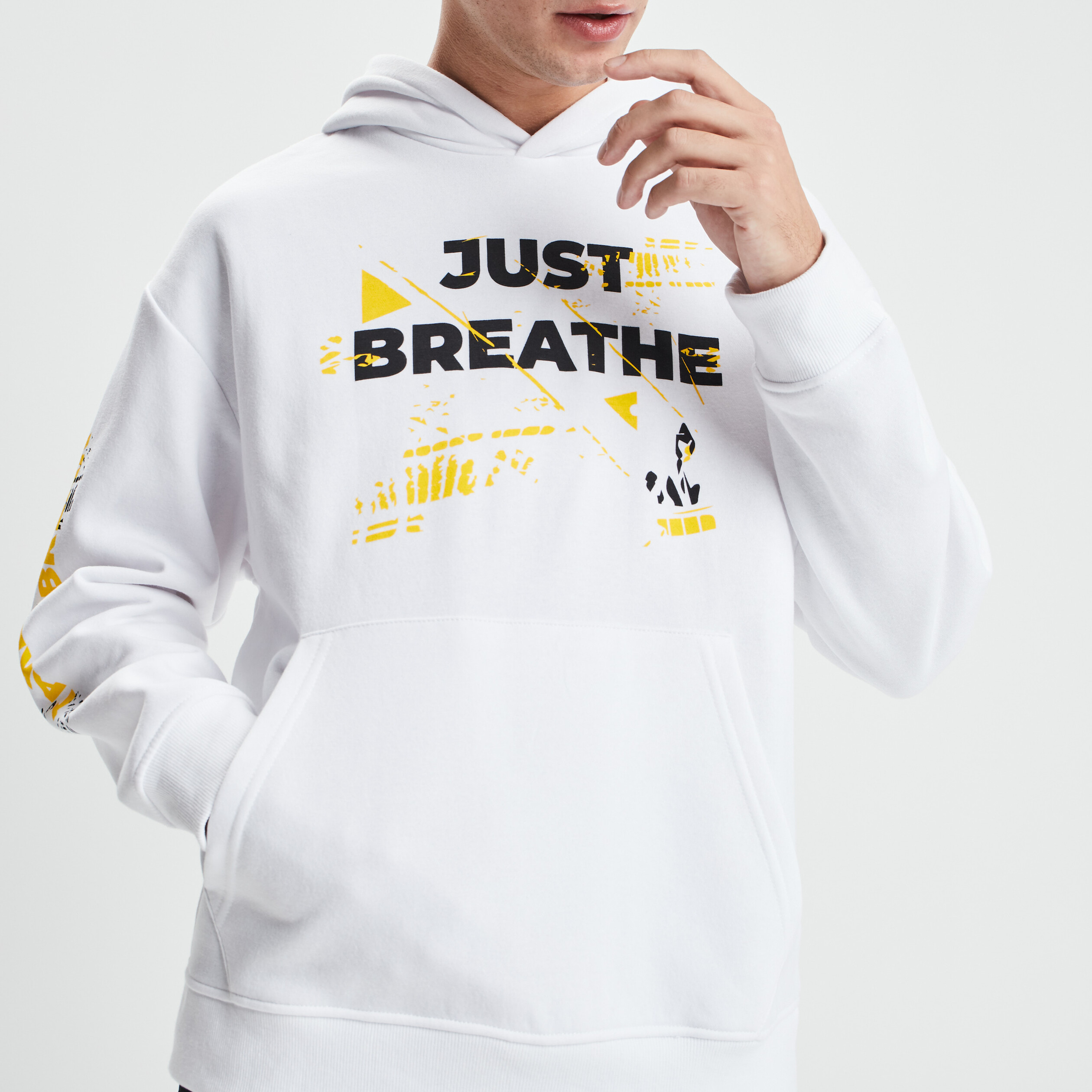 Sweat à capuche hoodie blanc homme