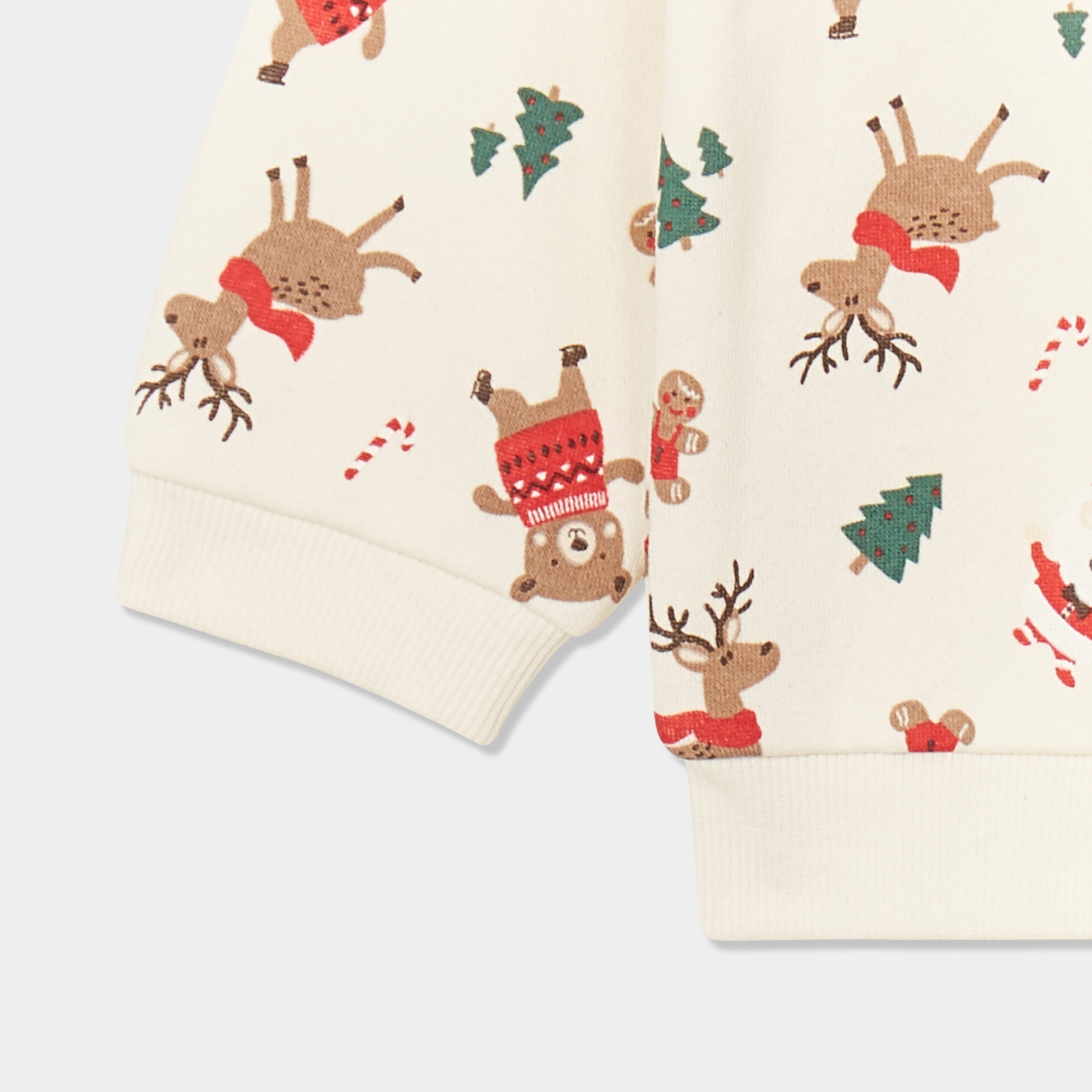 Sweat coton col rond No&euml;l ecru b&eacute;b&eacute; gar&ccedil;on