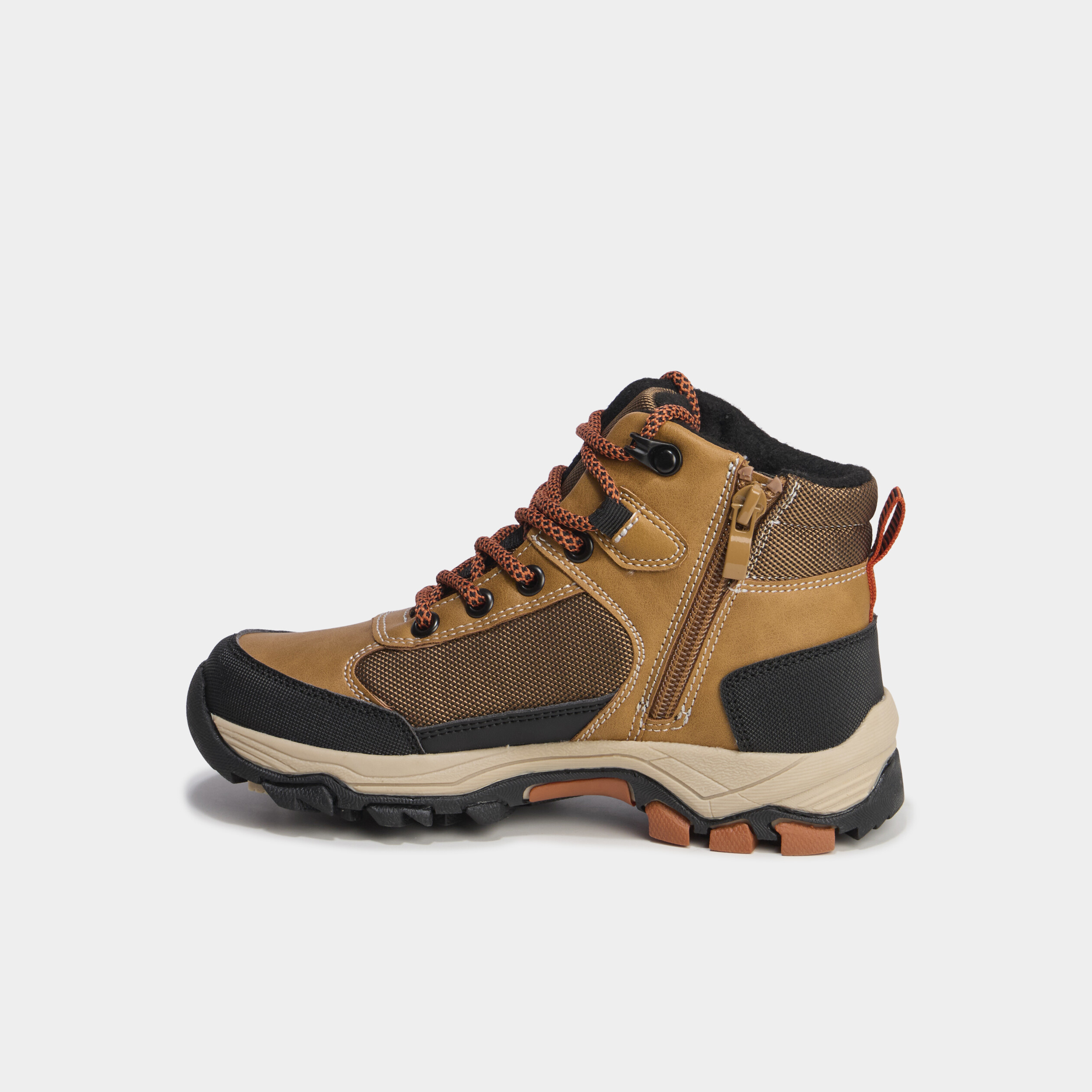 Boots zipp&eacute;es &agrave; lacets camel gar&ccedil;on