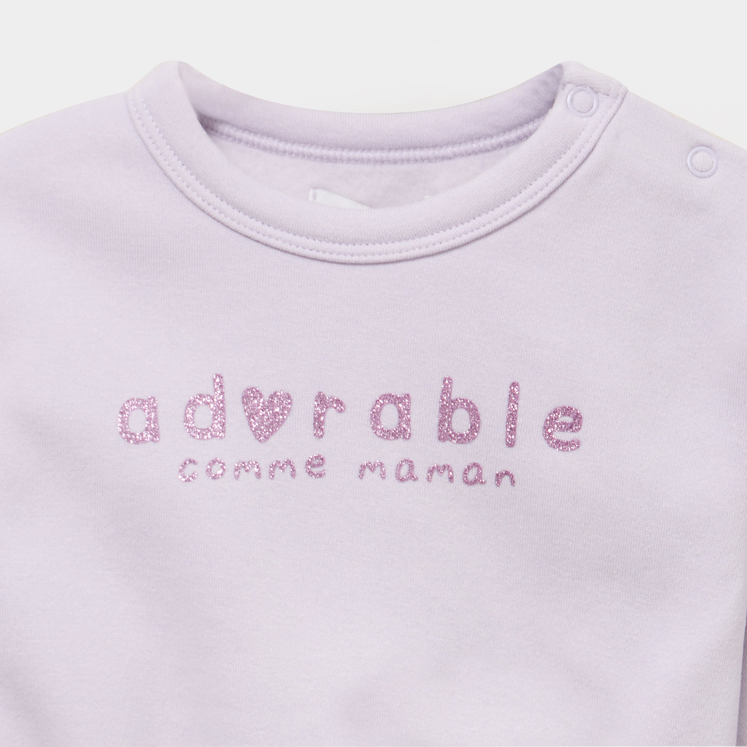 Sweat col rond manches longues parme b&eacute;b&eacute; fille