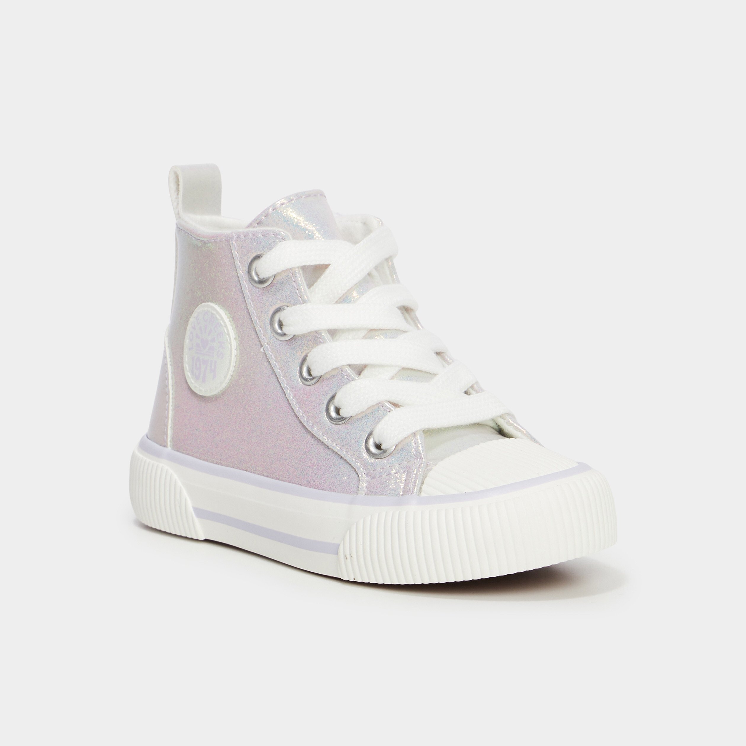 Baskets montantes à paillettes zippées violet fille