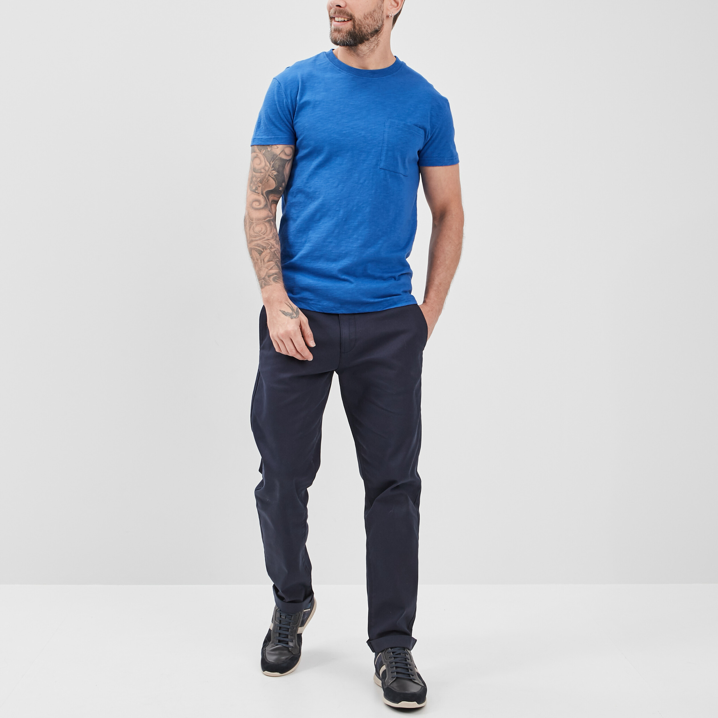 T-shirt manches courtes bleu roi homme