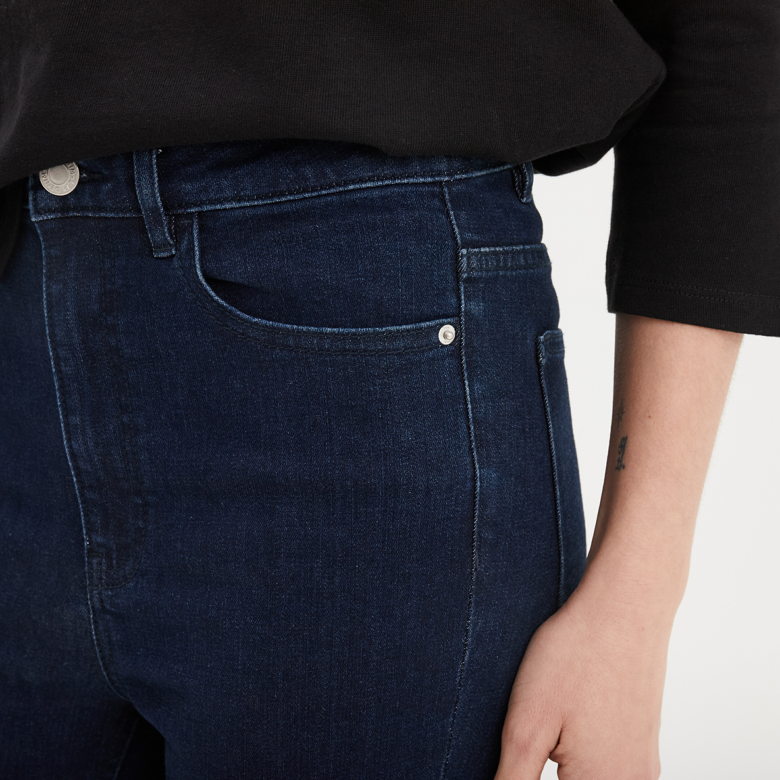 jeans skinny taille haute denim brut femme Jeans skinny taille haute denim brut femme