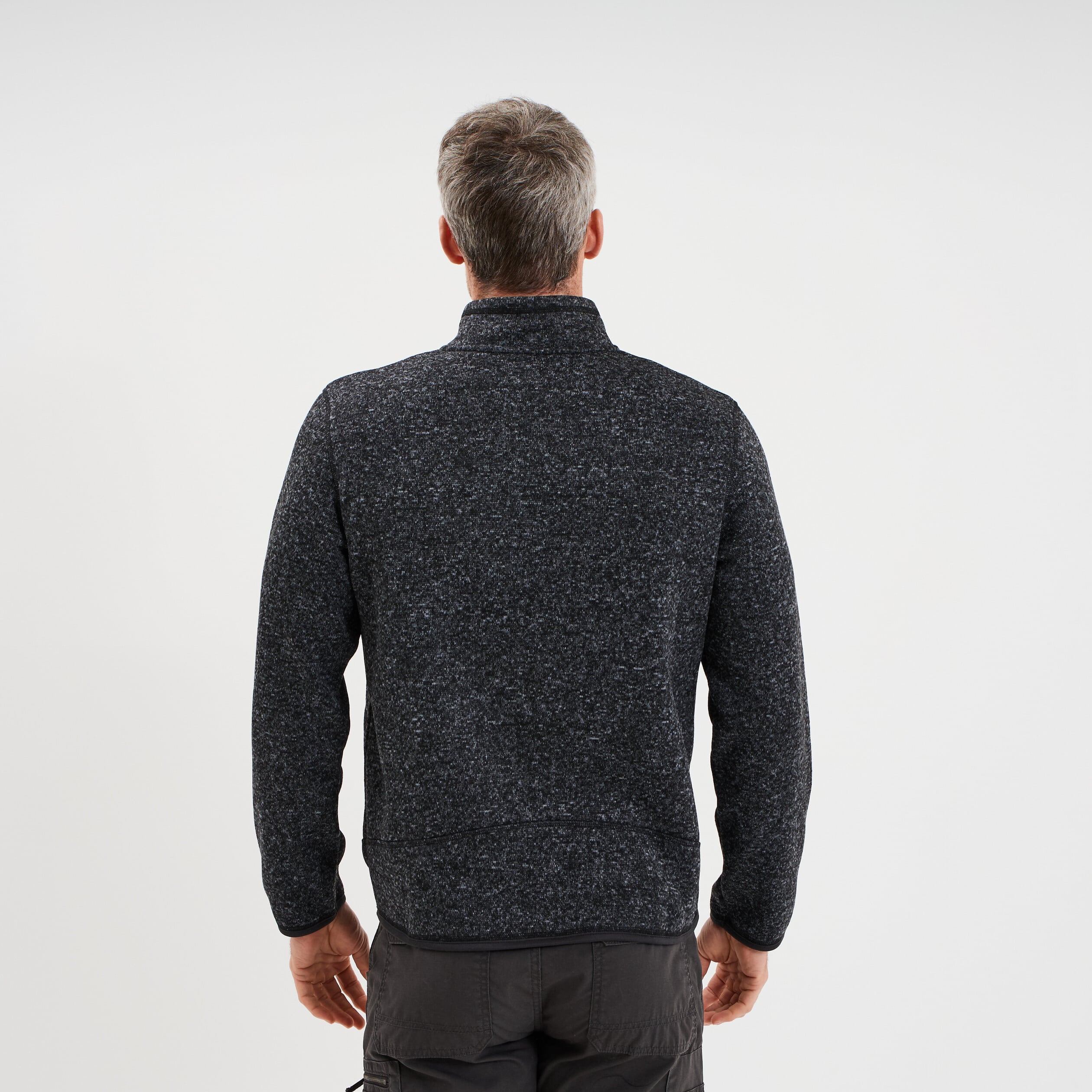 Gilet manches longues col montant gris fonc&eacute; homme