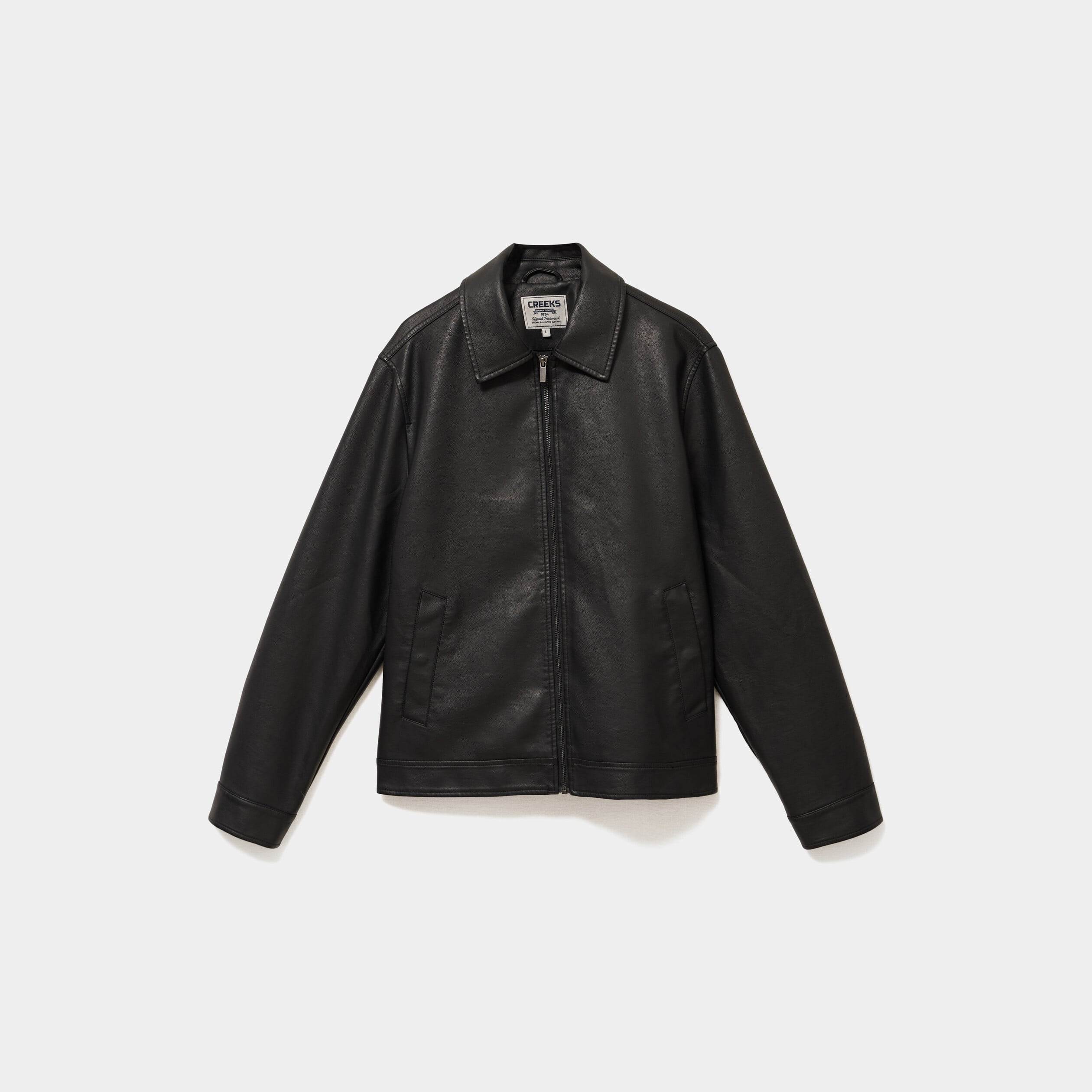 Veste courte simili cuir noir homme