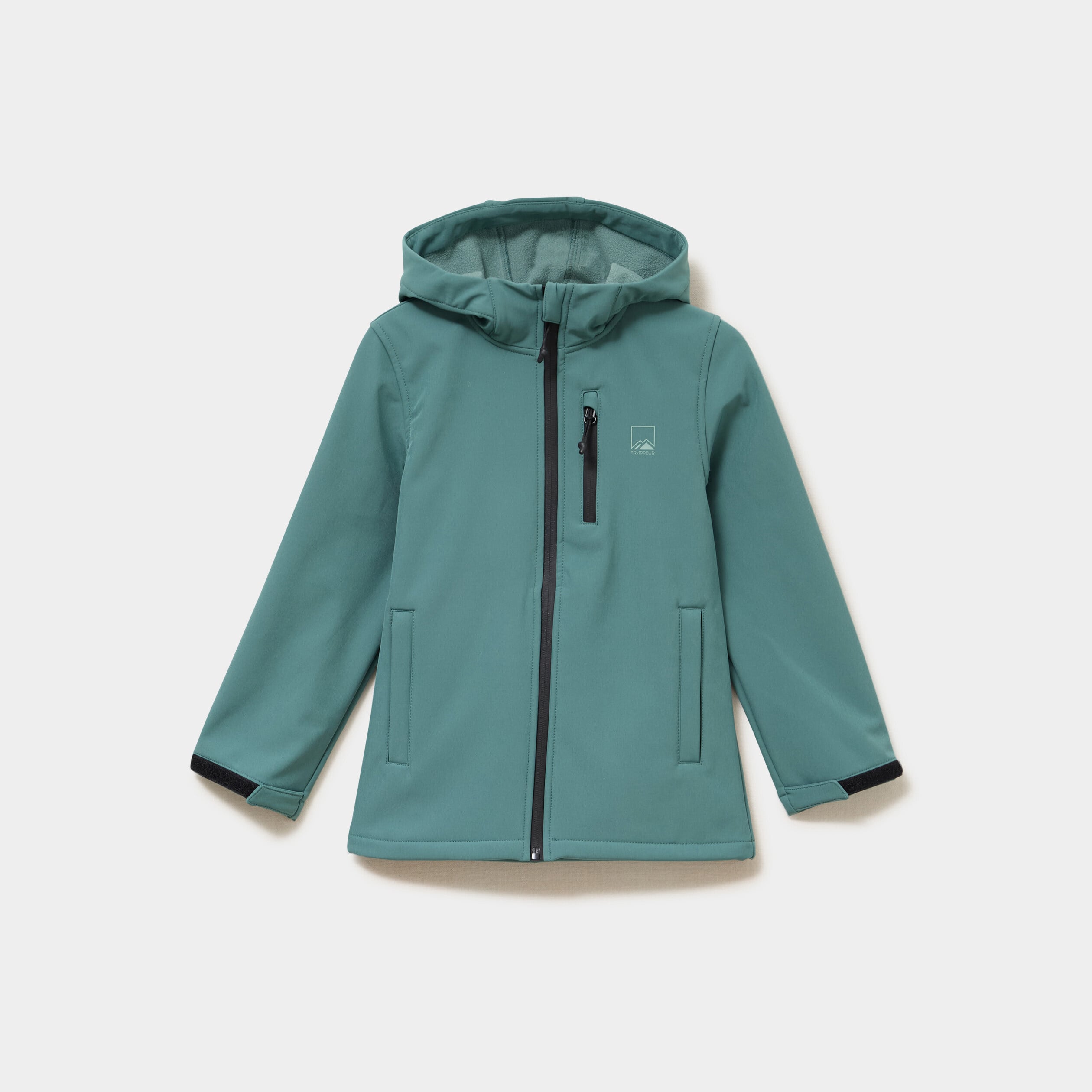 Blouson fourr&eacute; d&eacute;perlant &agrave; capuche vert fonc&eacute; fille