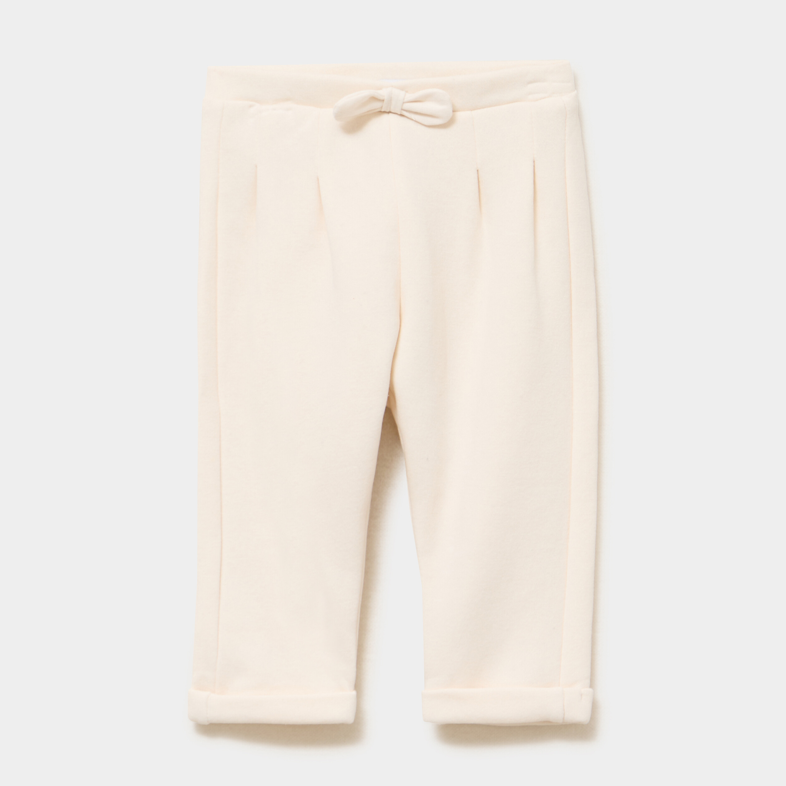 Pantalon de jogging relaxed avec noeud creme b&eacute;b&eacute; fille