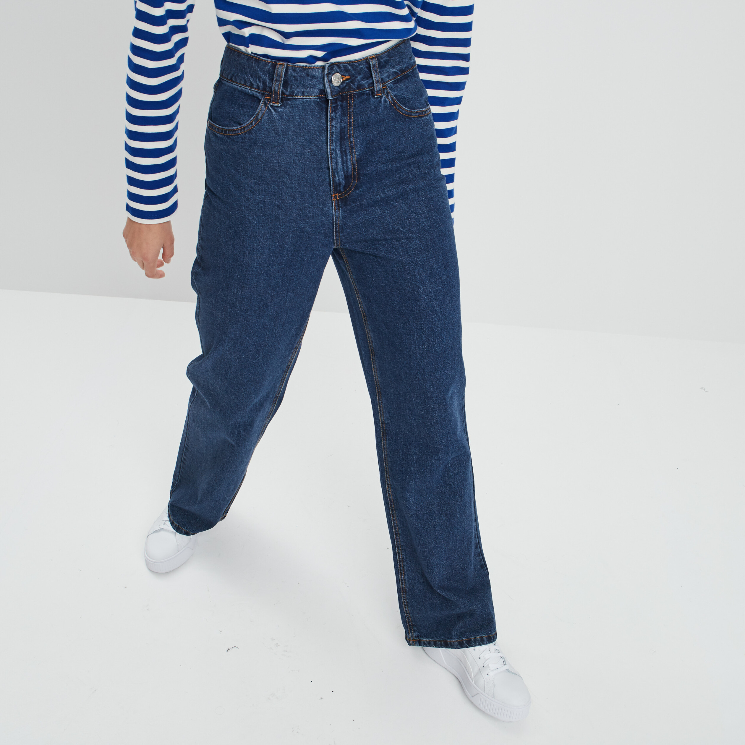 jeans palazzo taille haute denim stone femme Jeans palazzo taille haute denim stone femme