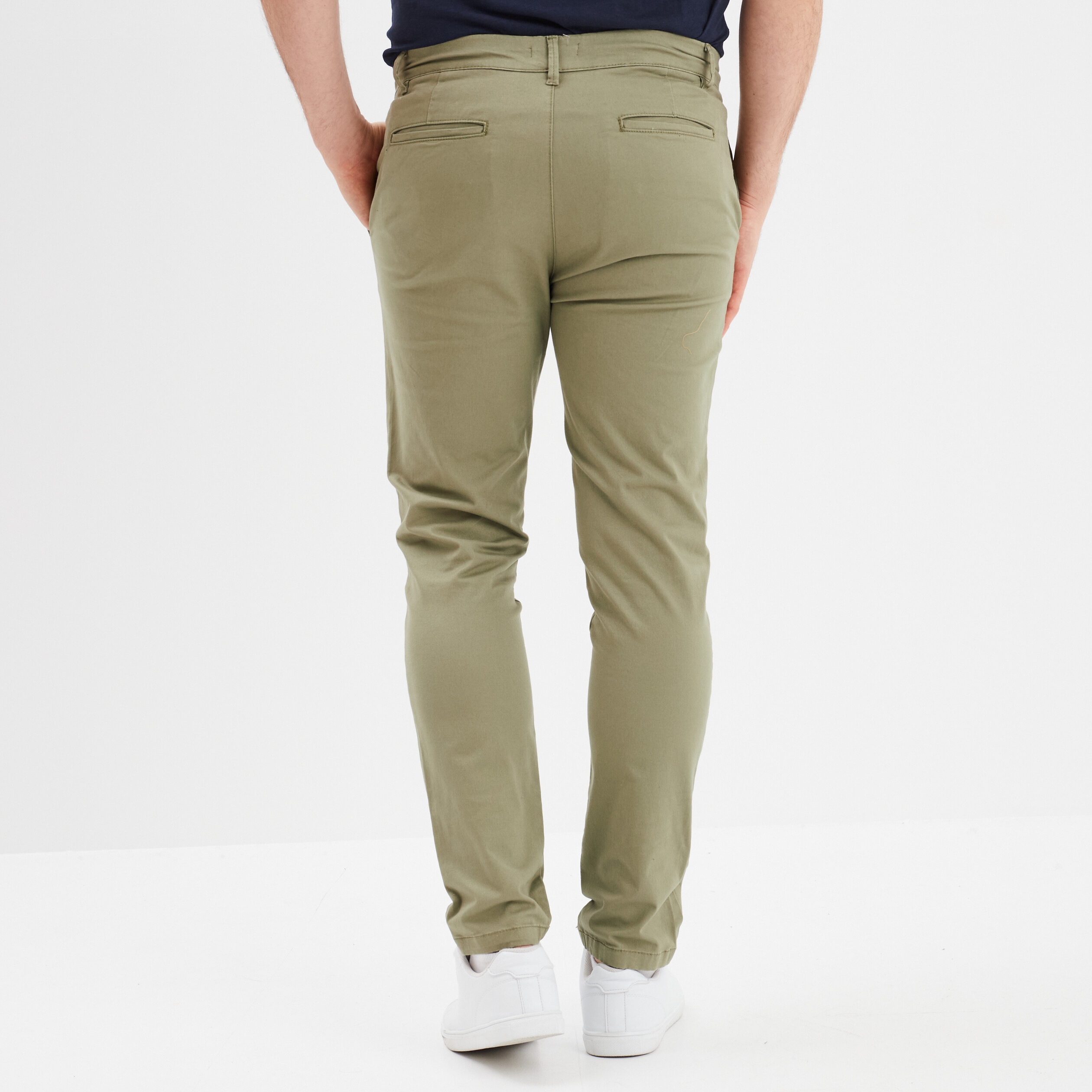 pantalon chino slim coton vert kaki homme Pantalon chino slim coton vert kaki homme
