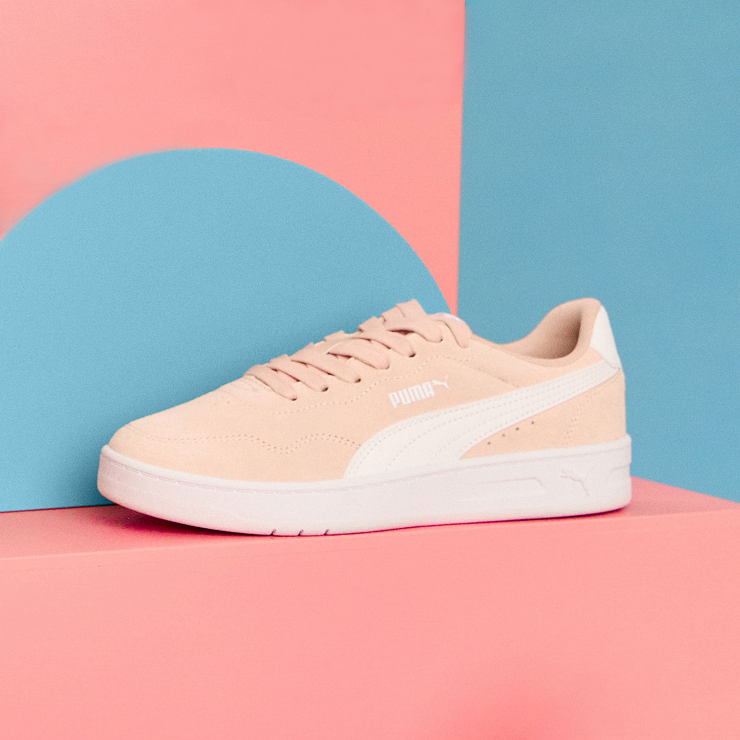 Tennis en cuir Puma Court Lally SD rose femme