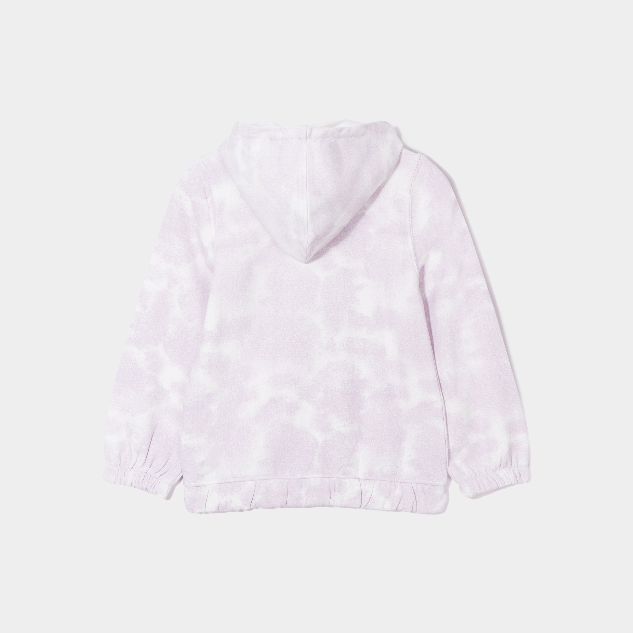 Sweat zippé molleton à capuche ecru fille