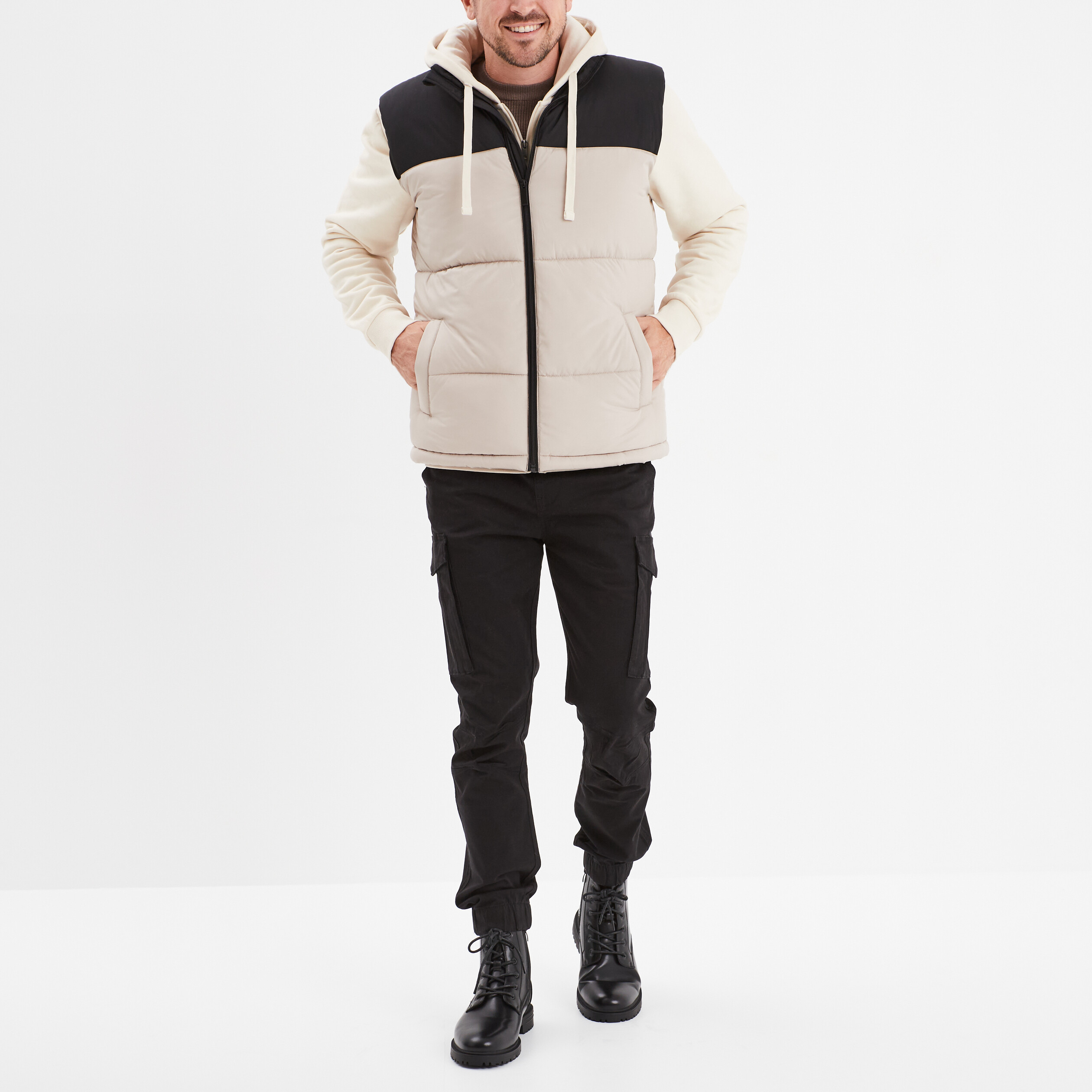 Doudoune sans manches doublée Liberto beige homme