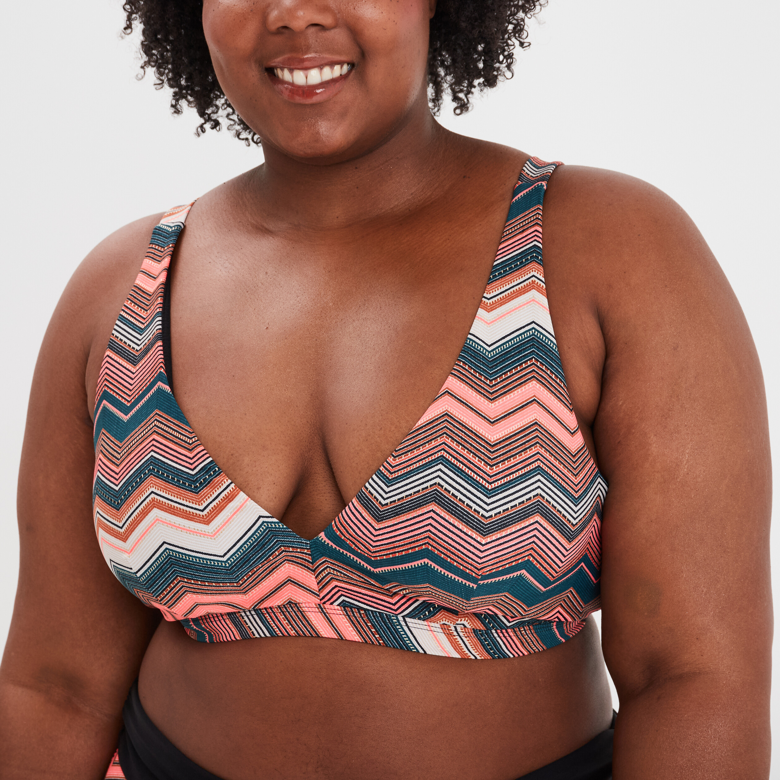 Haut de maillot de bain triangle bleu p&eacute;trole femme grande taille