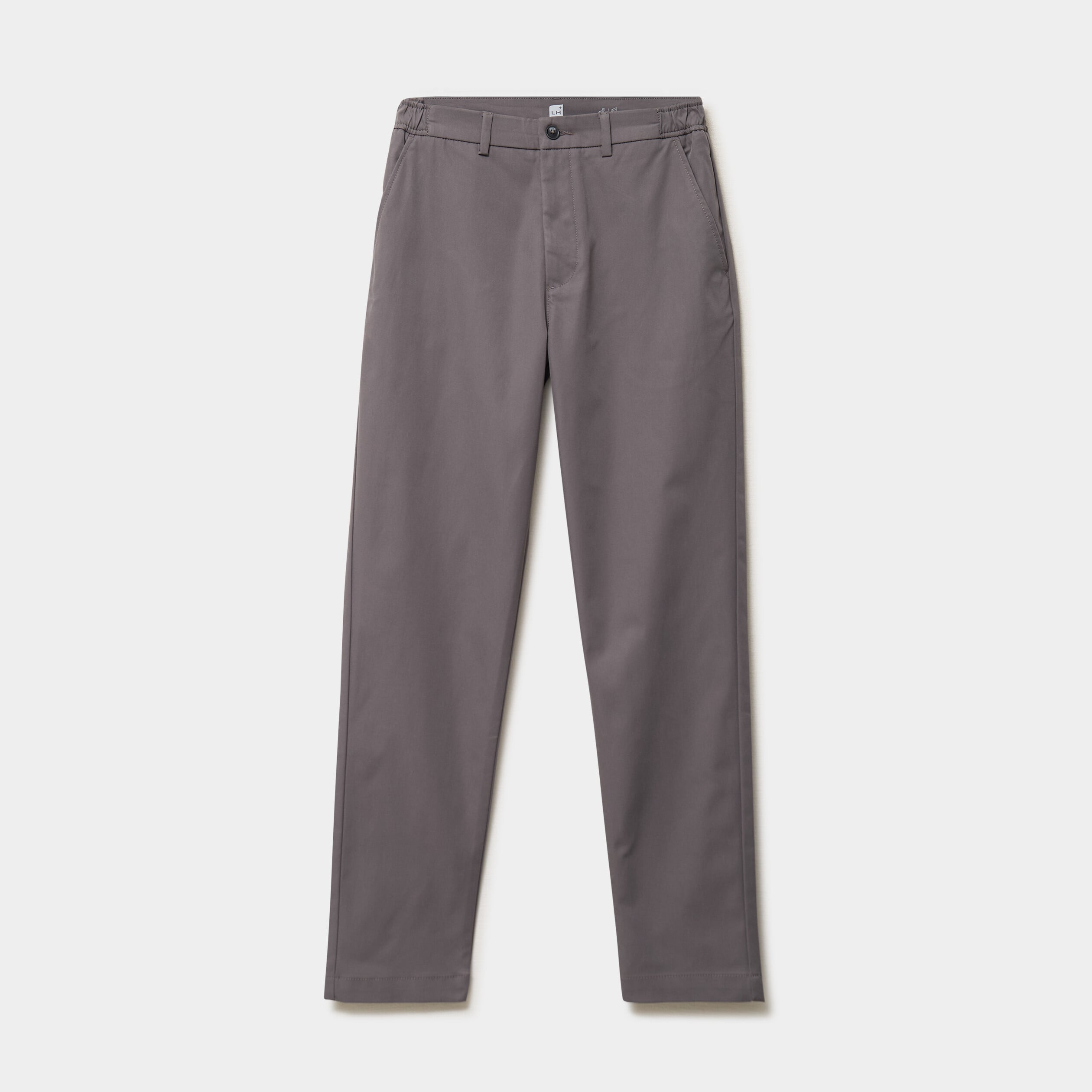 Pantalon chino droit extensible gris fonc&eacute; homme