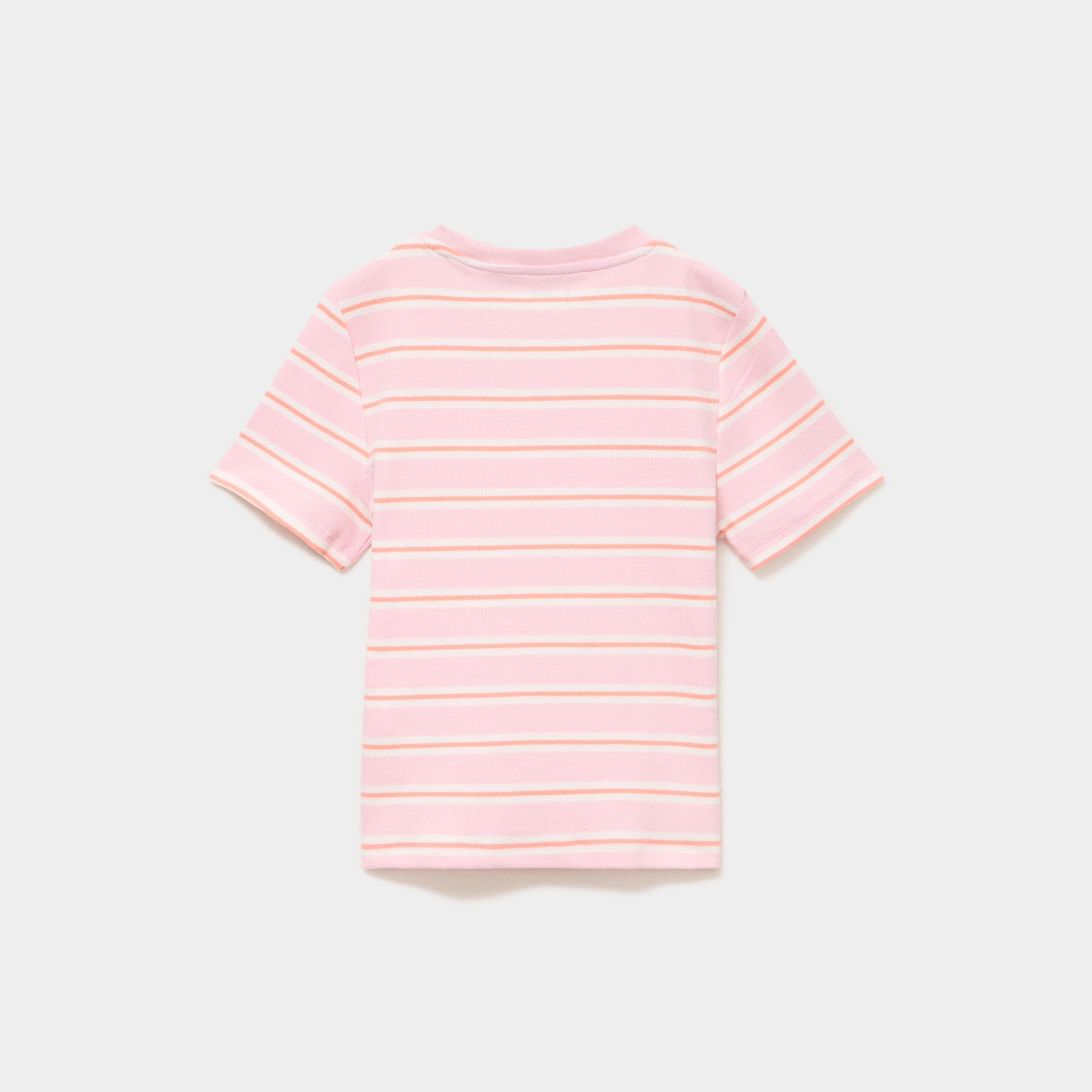 T-shirt c&ocirc;tel&eacute; manches courtes rose clair fille