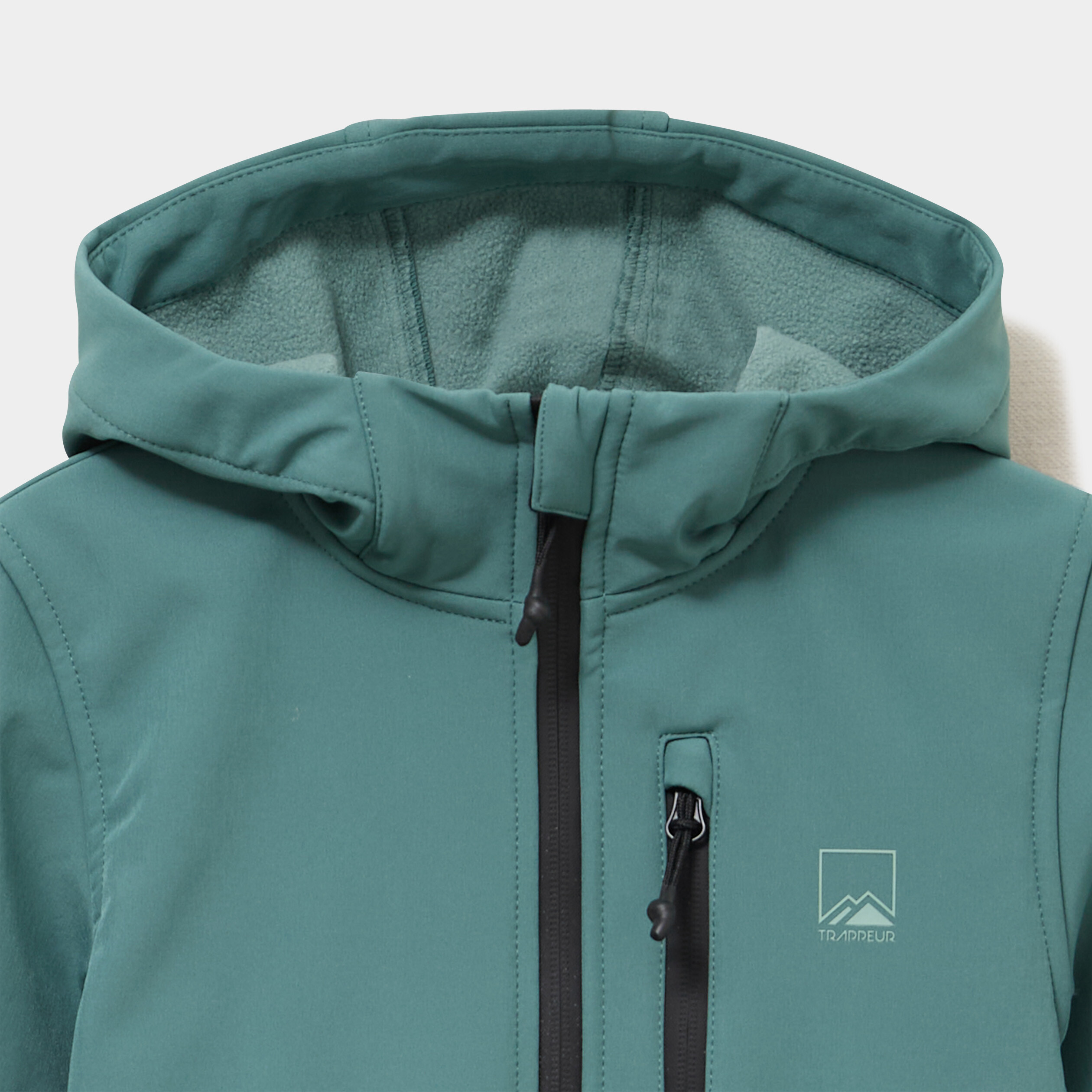 Blouson fourr&eacute; d&eacute;perlant &agrave; capuche vert fonc&eacute; fille