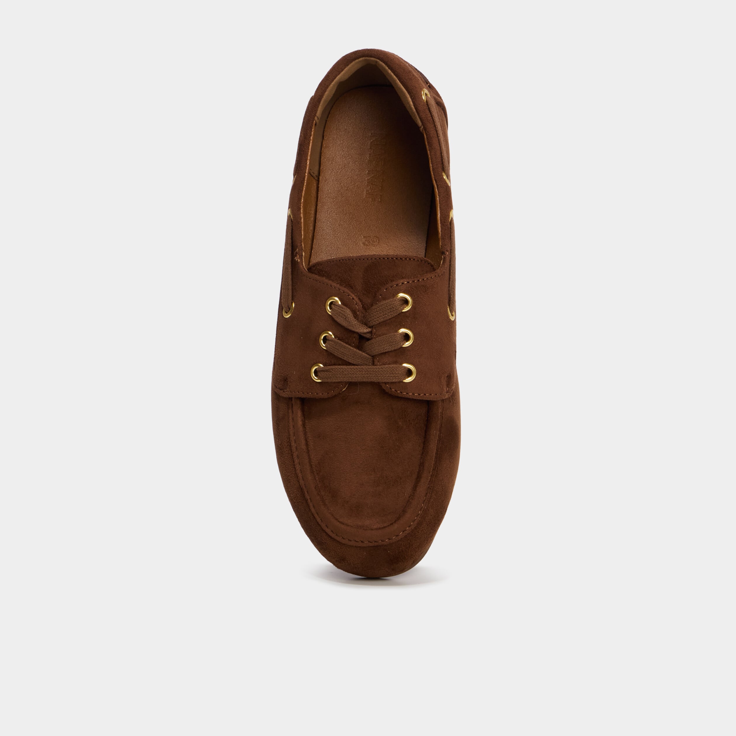 Mocassin en su&eacute;dine &agrave; lacets marron femme