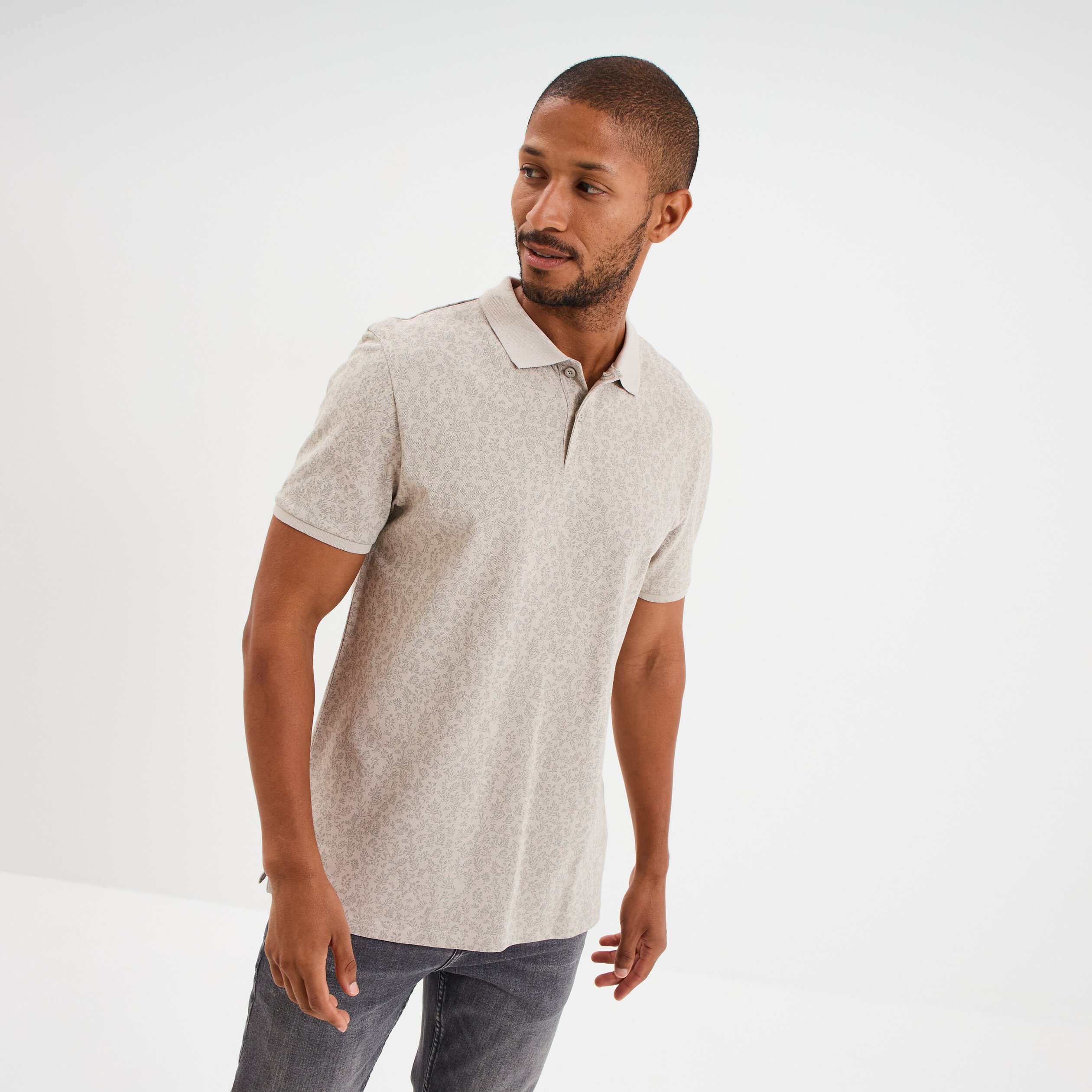 polo droit manches courtes coton gris homme Polo droit manches courtes coton gris homme