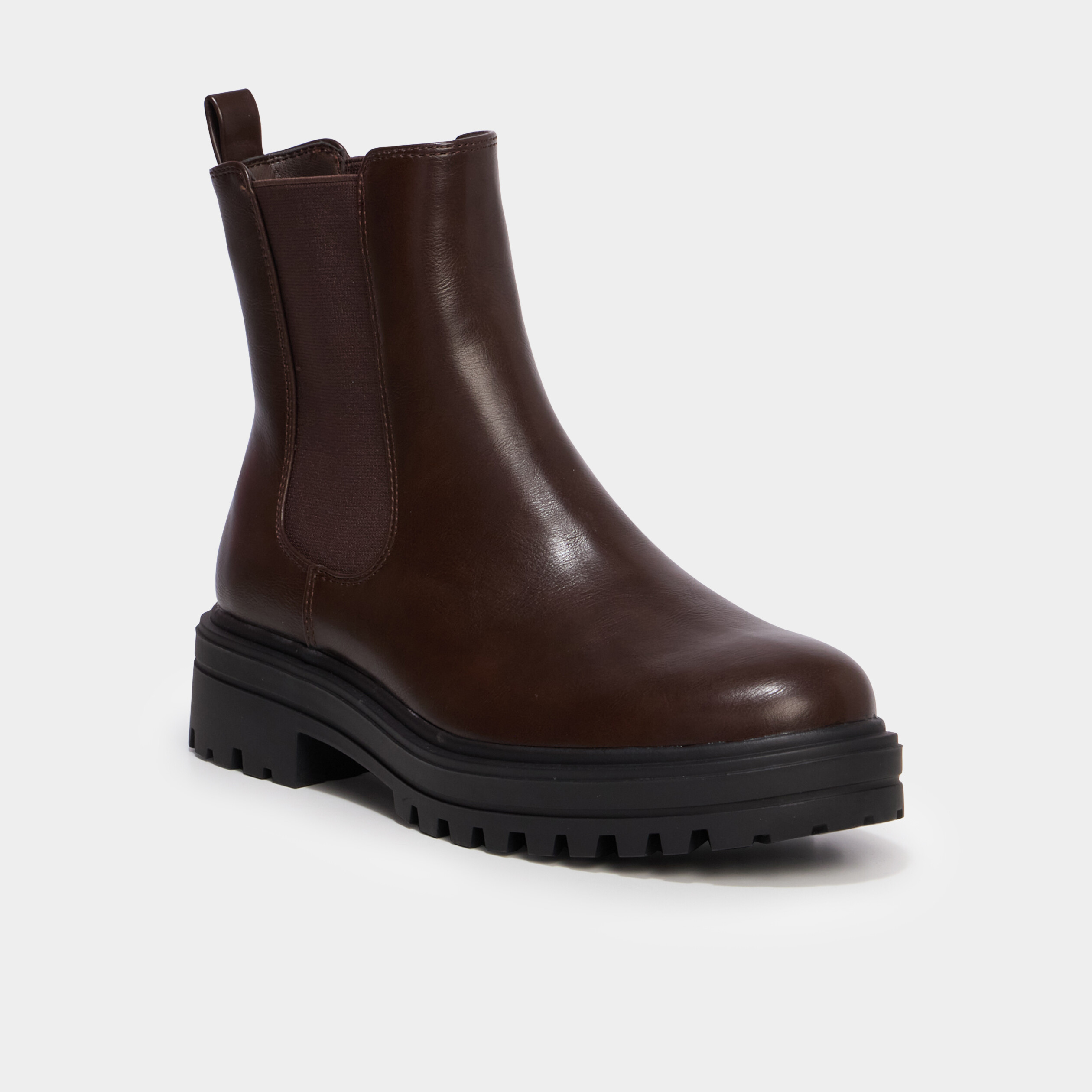 Boots chelsea crant&eacute;es marron fonc&eacute; femme