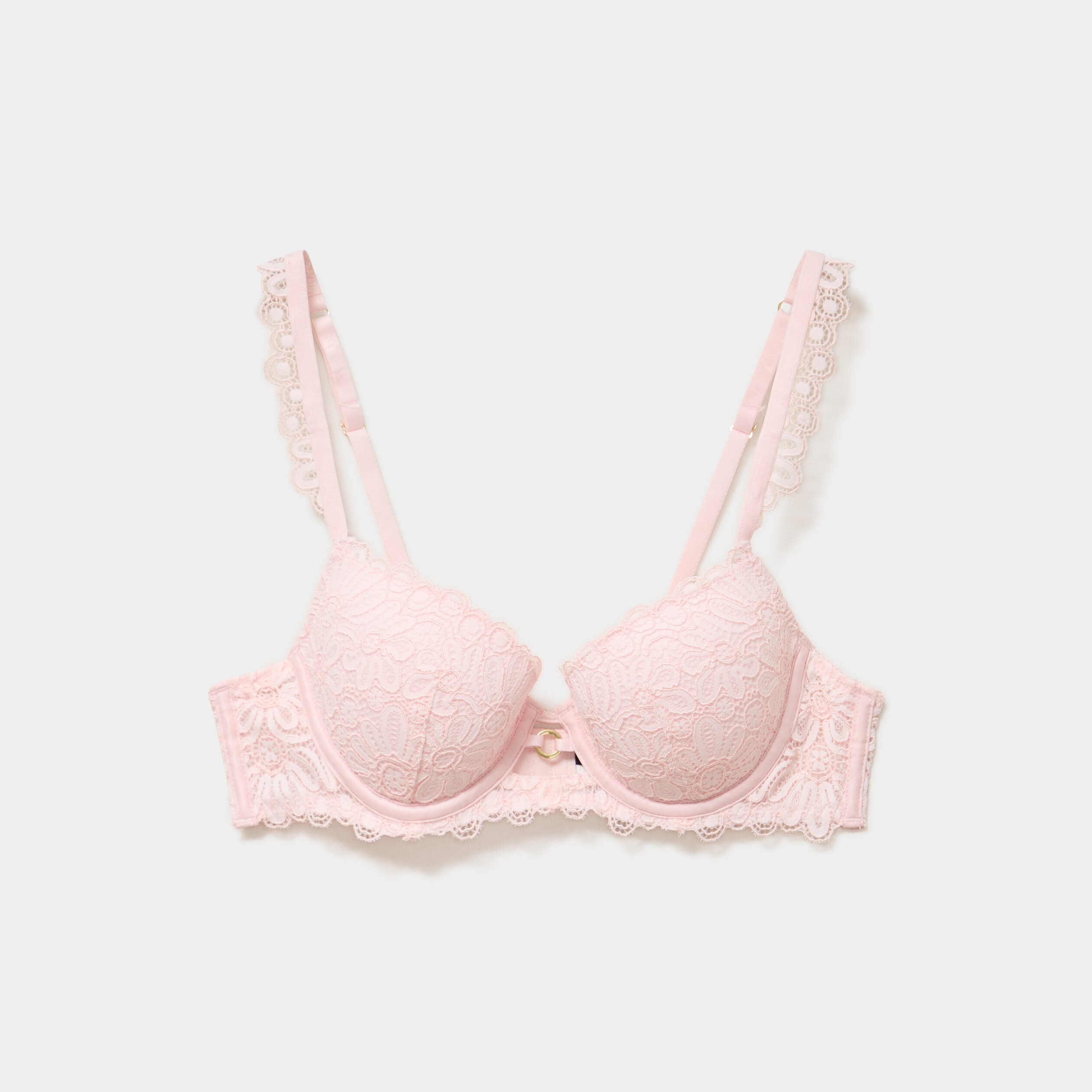 Soutien-gorge embo&icirc;tant padd&eacute; dentelle rose clair femme