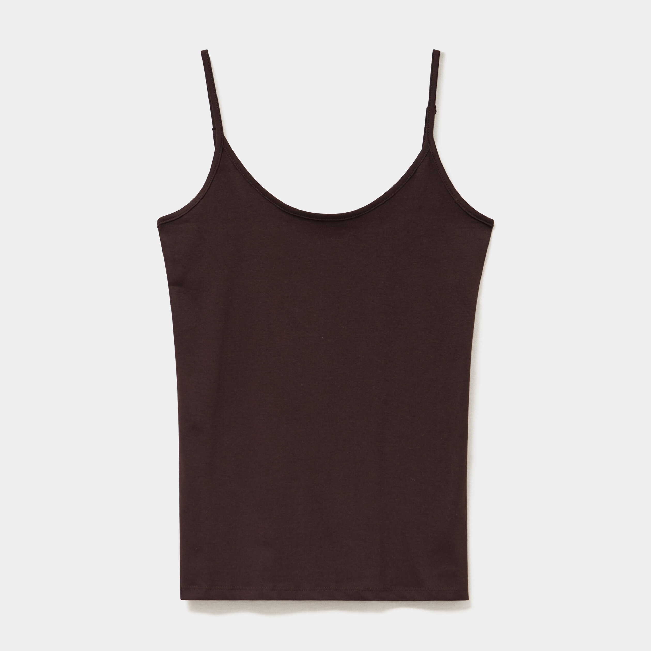 D&eacute;bardeur coton bretelles r&eacute;glables marron fonc&eacute; femme
