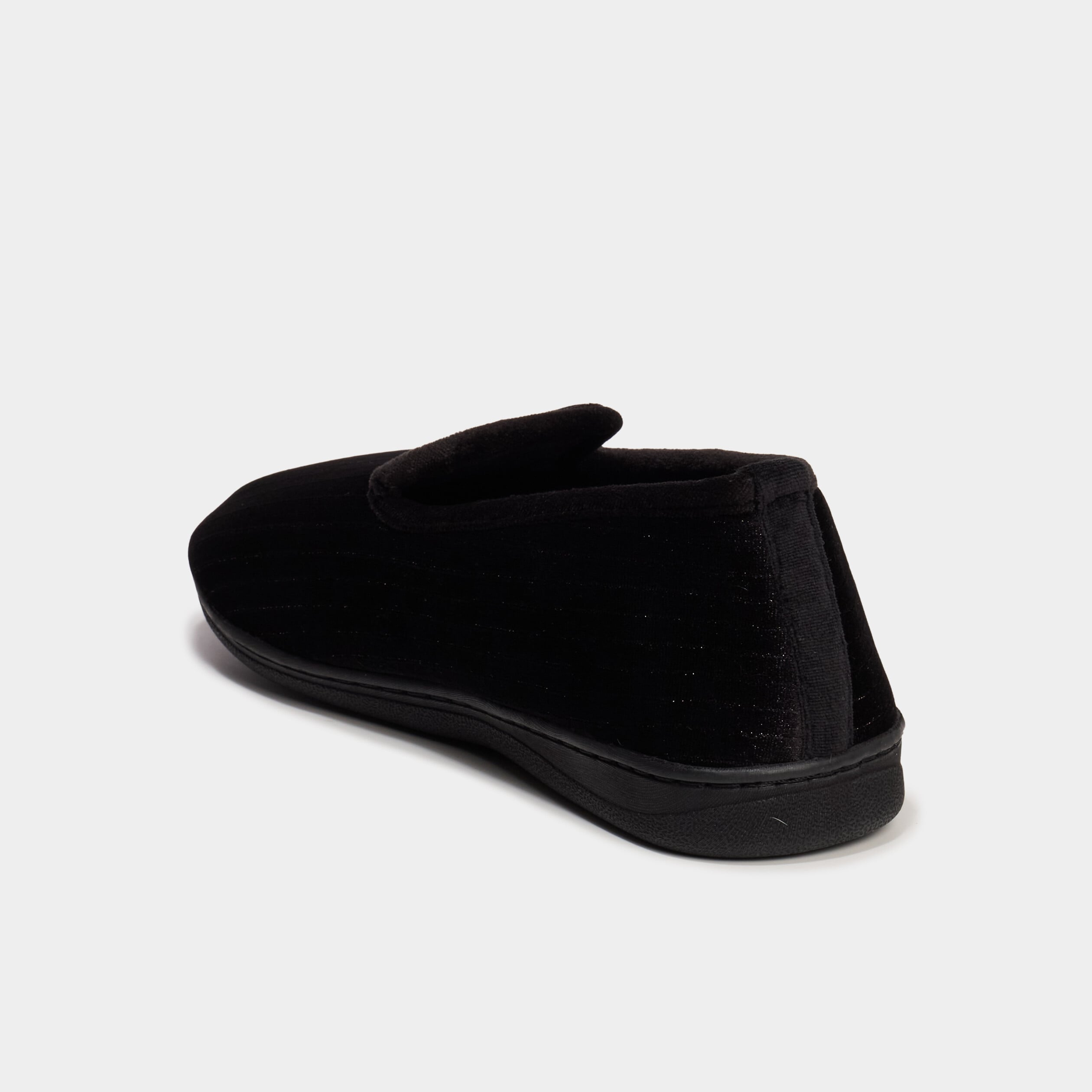 Pantoufles effet velours noir femme